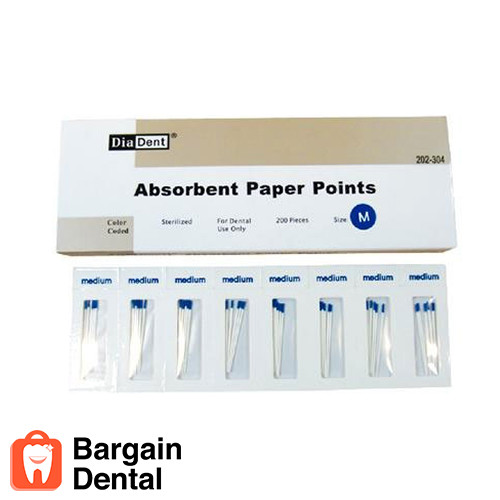 DIADENT Absorbent Paper Points Sterilized Color Coded 200/Pack Cell Pack Medium