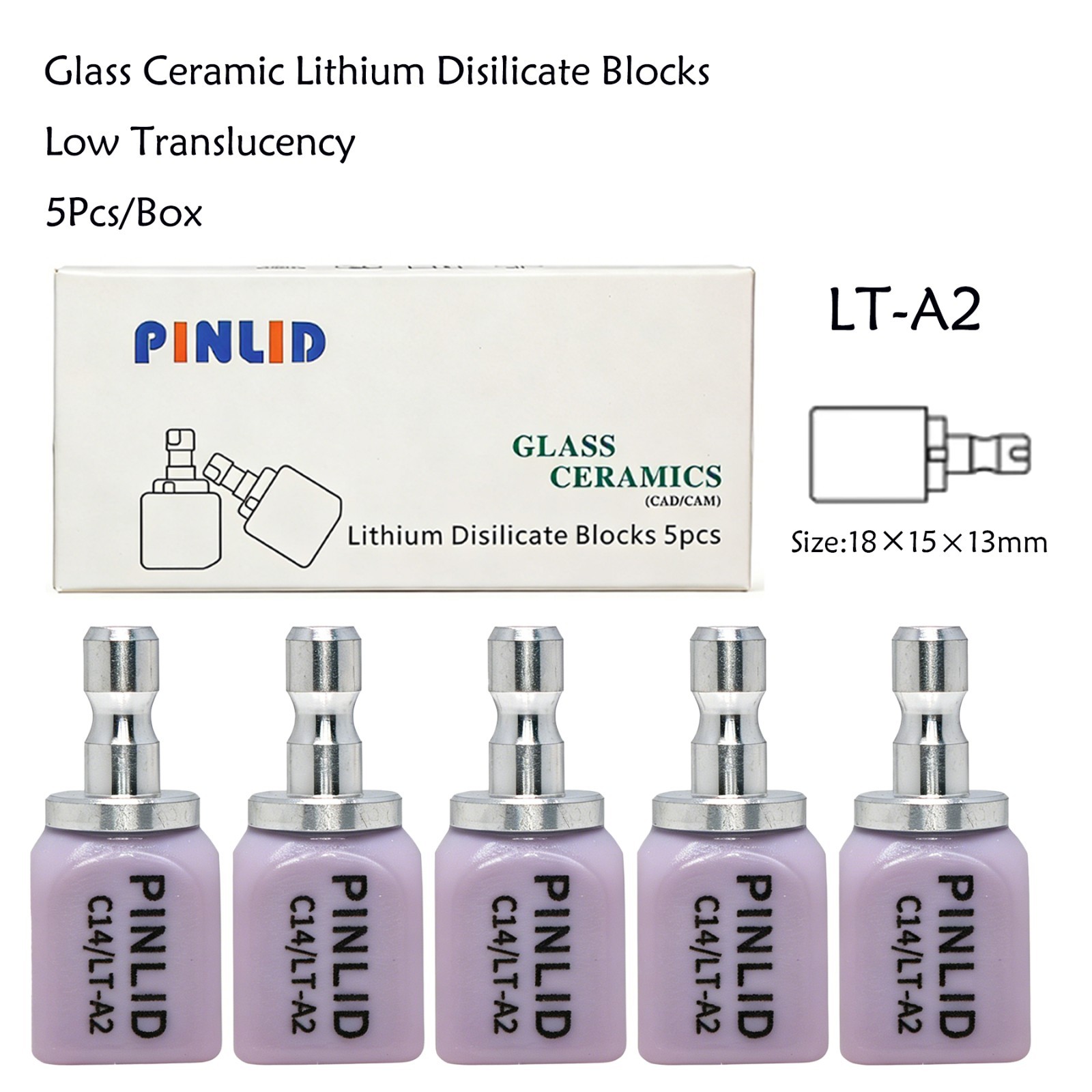 C14 LT Lithium Disilicate CAD/CAM Blocks A1 A2 A3 Glass Ceramic For CEREC InLab