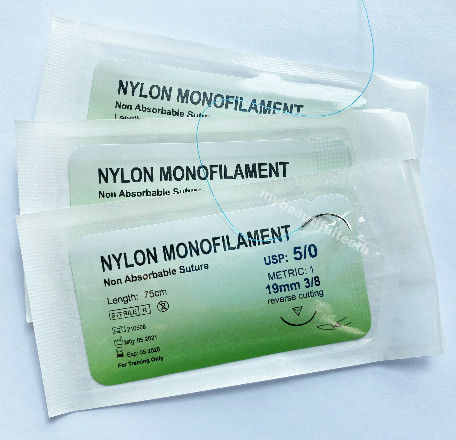 200Pcs Dental Reverse Metric 1.5 Nylon Monofilament 5-0 4-0 3-0