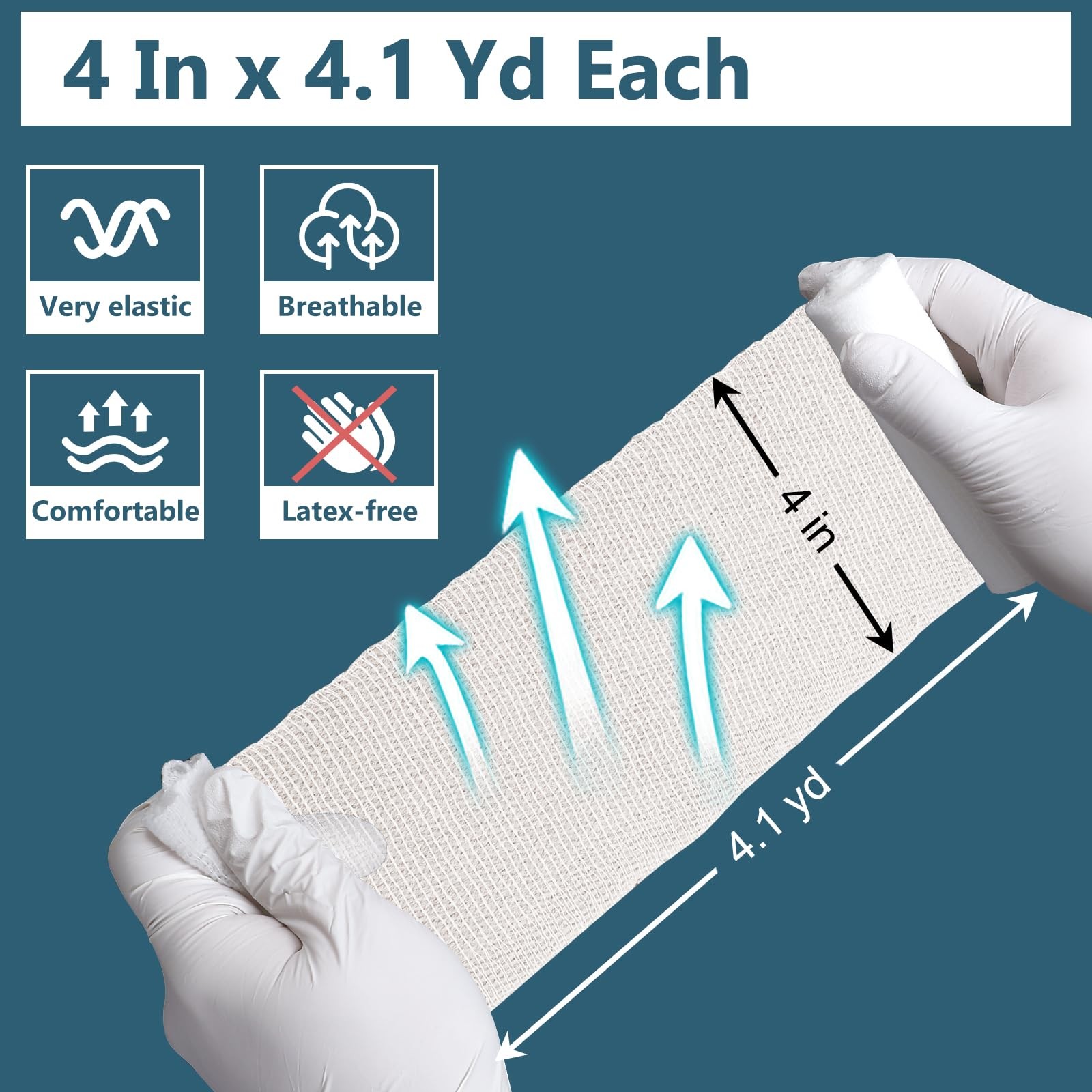 YesBes 32 Pack Gauze Rolls, 4 in x 4.1 Yards, 4 Inch X 32