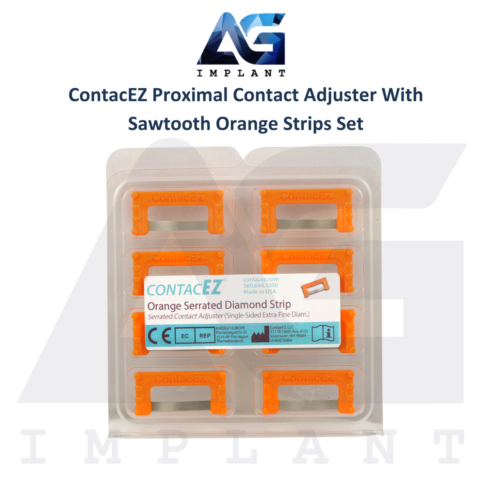 ContacEZ Proximal Contact Adjuster Sawtooth Orange Dental Strips 8pcs Extra Fine