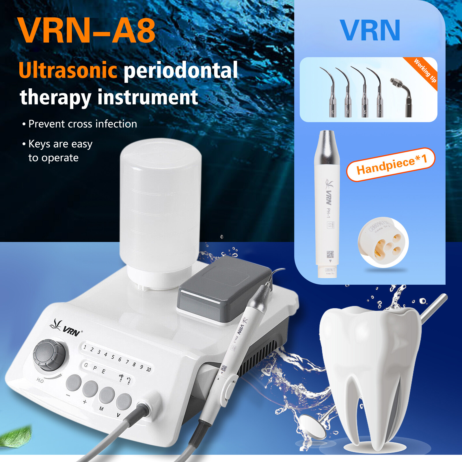 Dental Hygiene Prophy Handpiece / Ultrasonic Piezo Scaler Bottle LED Handpiece A