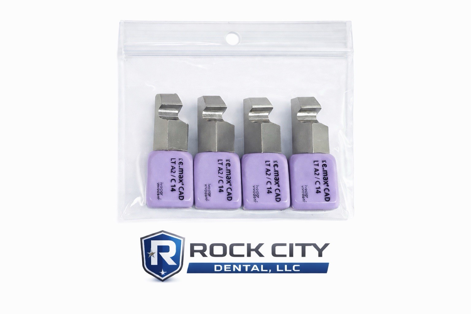 IPS e.max CAD LT A2 / C14 Ceramic Blocks – Lot of 4