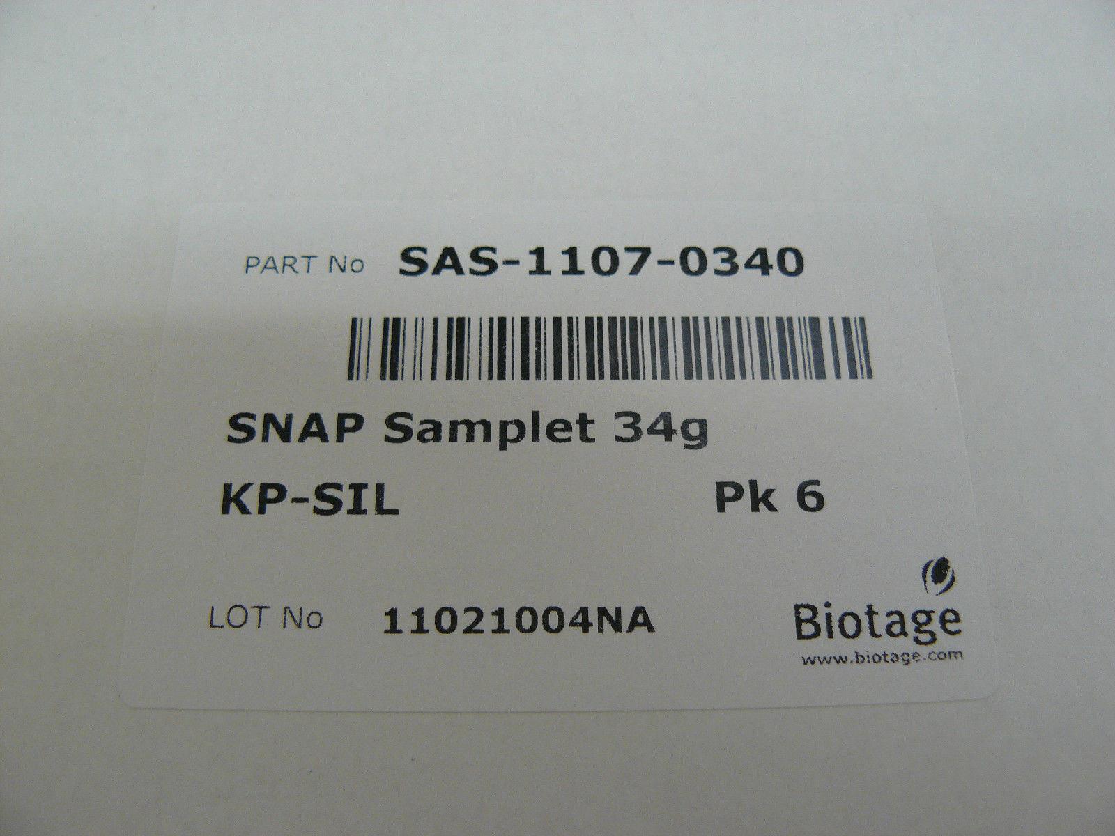 BIOTAGE SAS-1107-0340 SNAP SAMPLET 34 G KP-SIL PACK OF 6