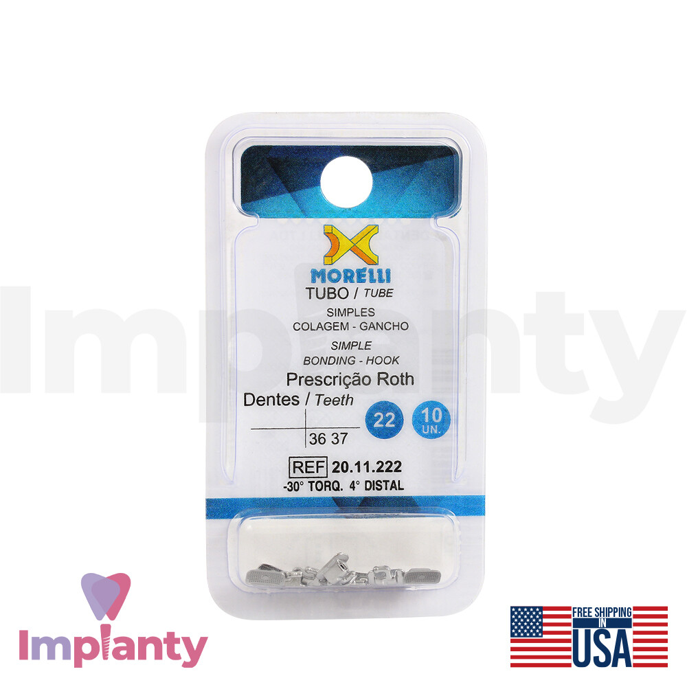 Morelli Orthodontics Simple Buccal Tube Non-Conventional Hook 10pcs Metal Roth