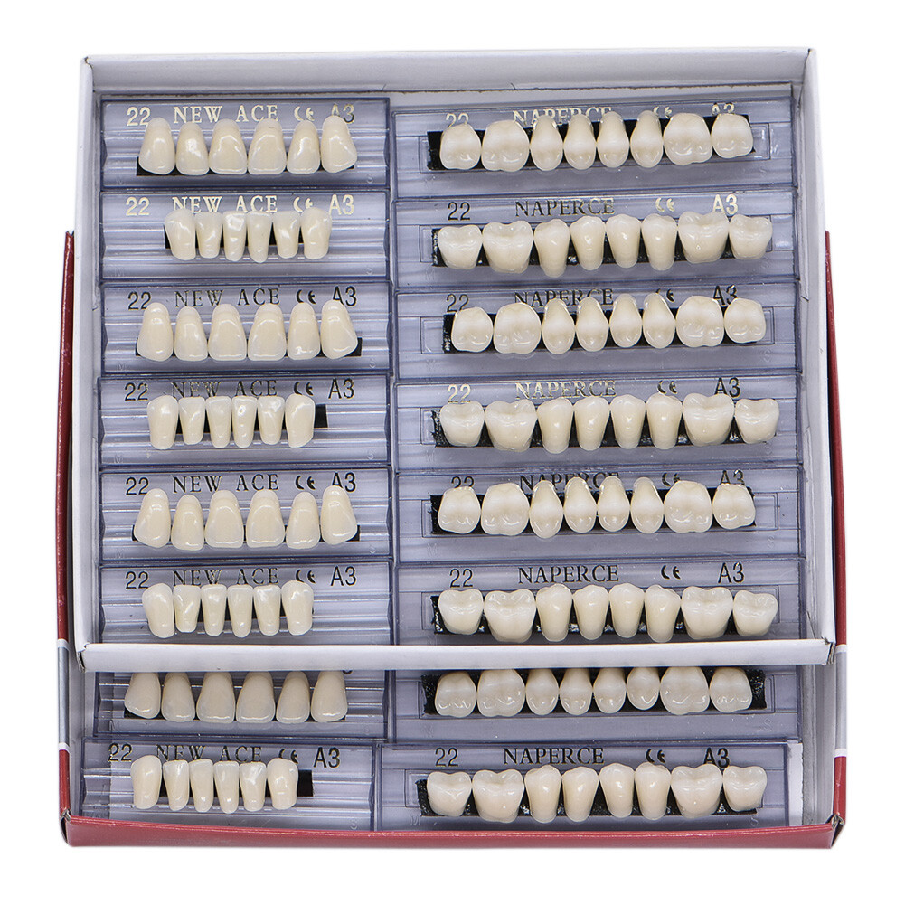 336Pc Dental Acrylic Resin Denture 22#A3 Full Set Teeth Upper Lower Shade Tooth