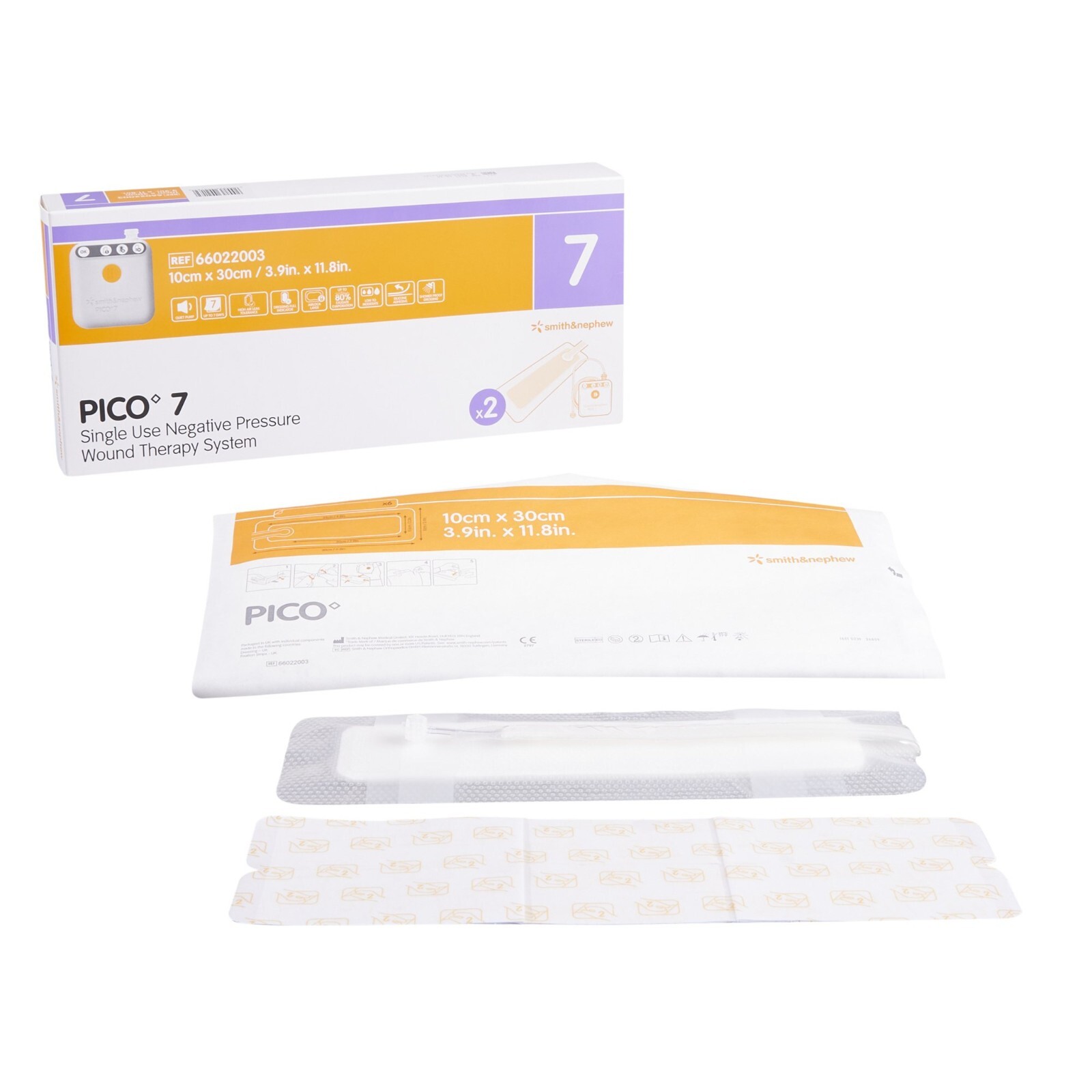 *3-Boxes* Smith & Nephew Pico 7 Wound Therapy 3.9″ x 11.8″ System 66022003
