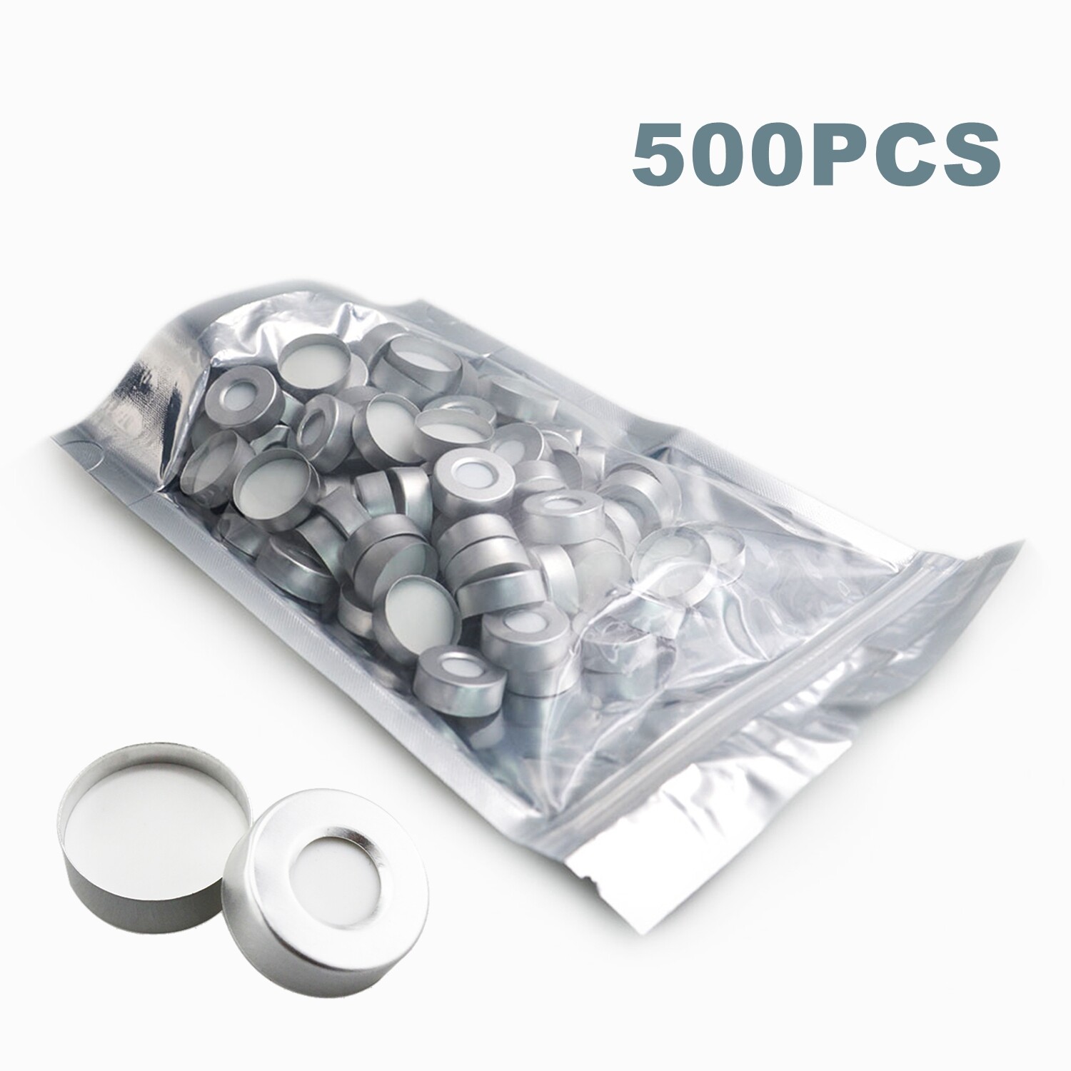 5000pcs 20mm Aluminum Crimp Cap PTFE/White Silicone Septa F 10ml/20ml HPLC Vials
