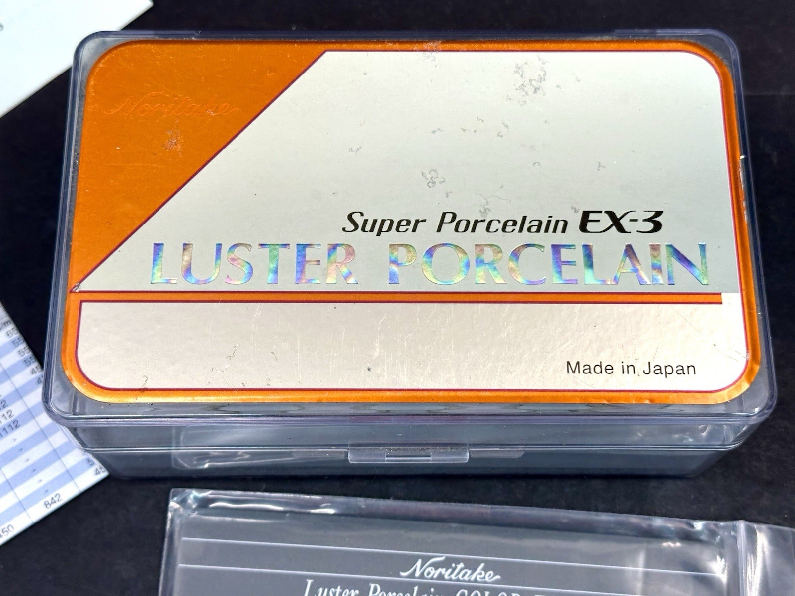 Noritake EX-3 Super Porcelain Powder Luster Metal Powder 7 Jar Case Set (2 open)