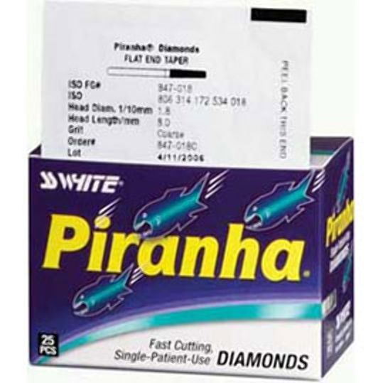 Piranha Diamonds FG #905.031 Medium Grit, Acorn Shaped Diamond Bur