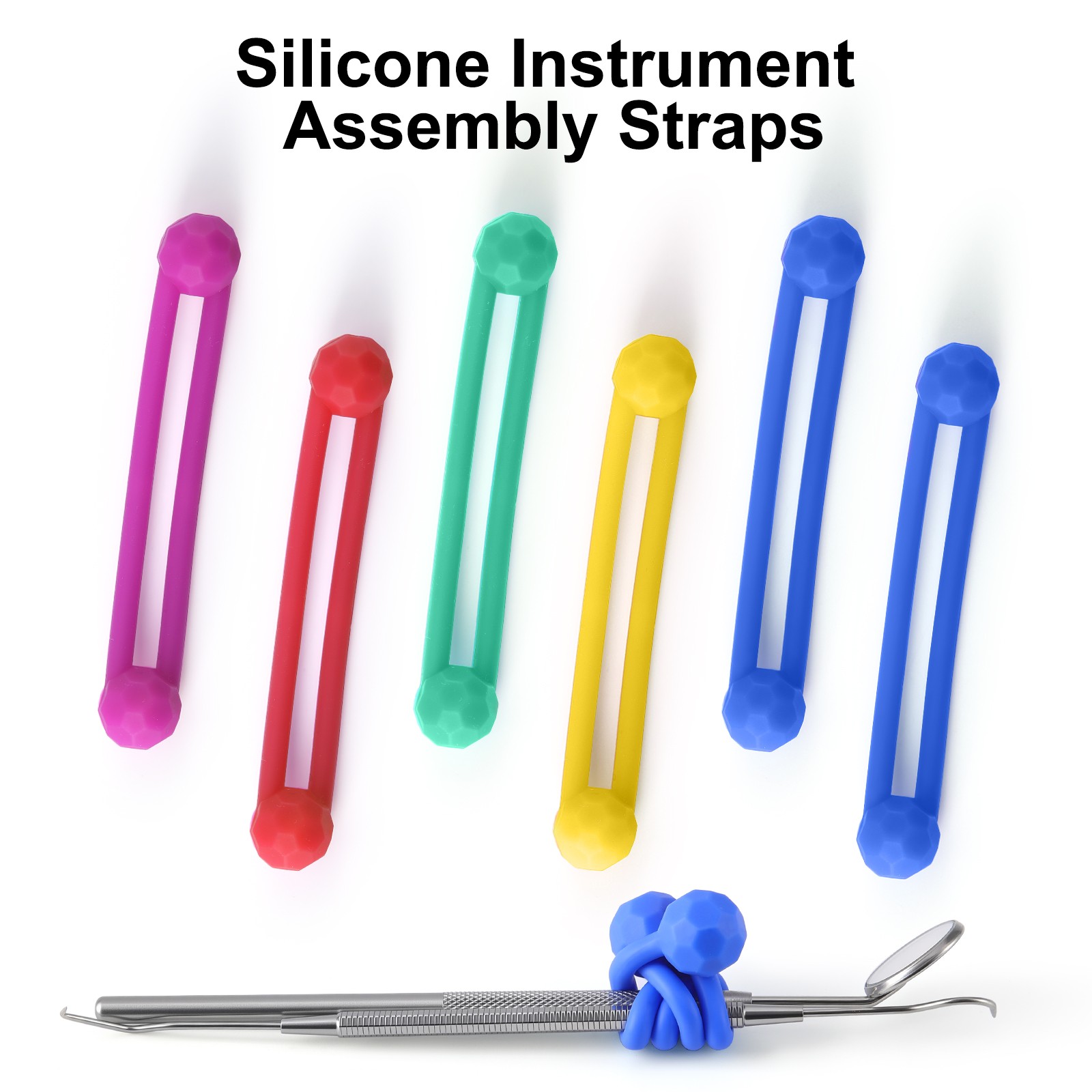 JMU Dental Instrument Silicone Ties 6/pk 7.5cm Autoclavable Up 275°F