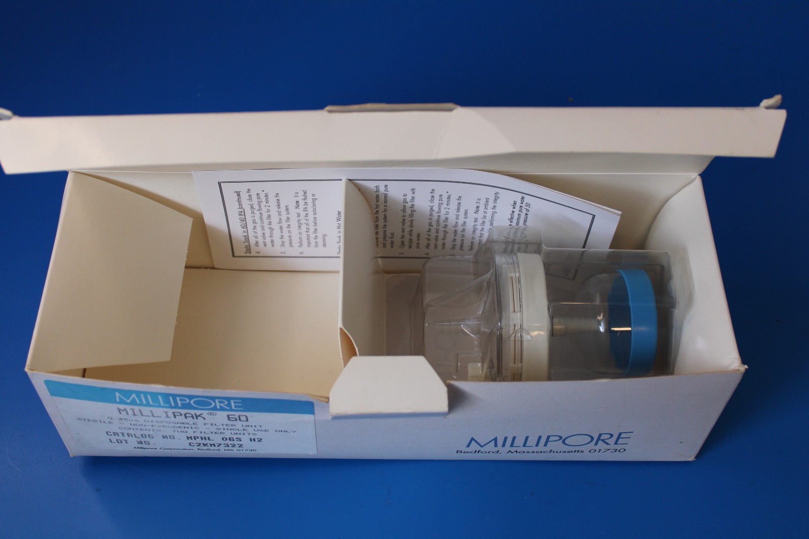 1 pcs Millipore Millipak 60Filter MPHL06SH2, 0.45um Micron NEW in BOX