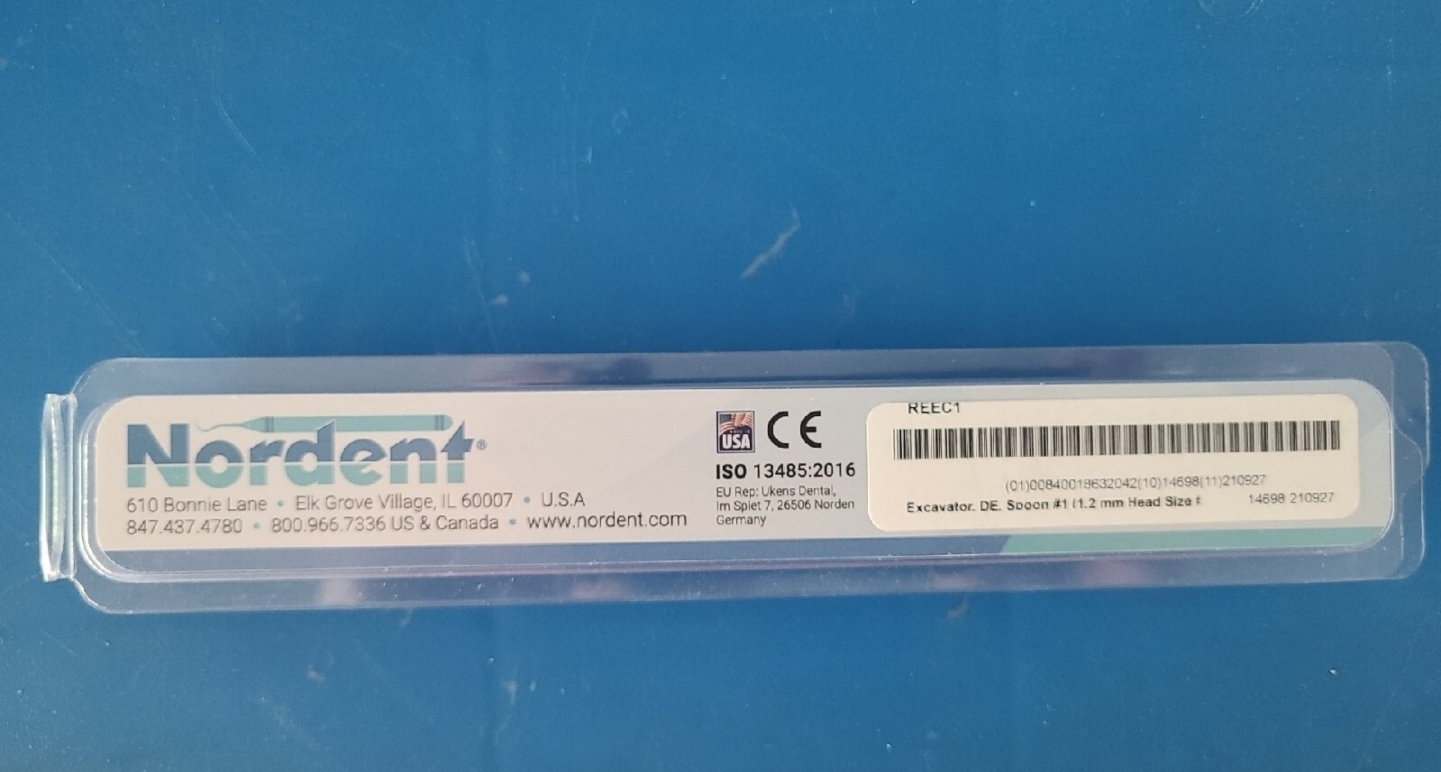Nordent Excavator, DE, Spoon #1 (1.2 mm ), DuraLite Round Handle