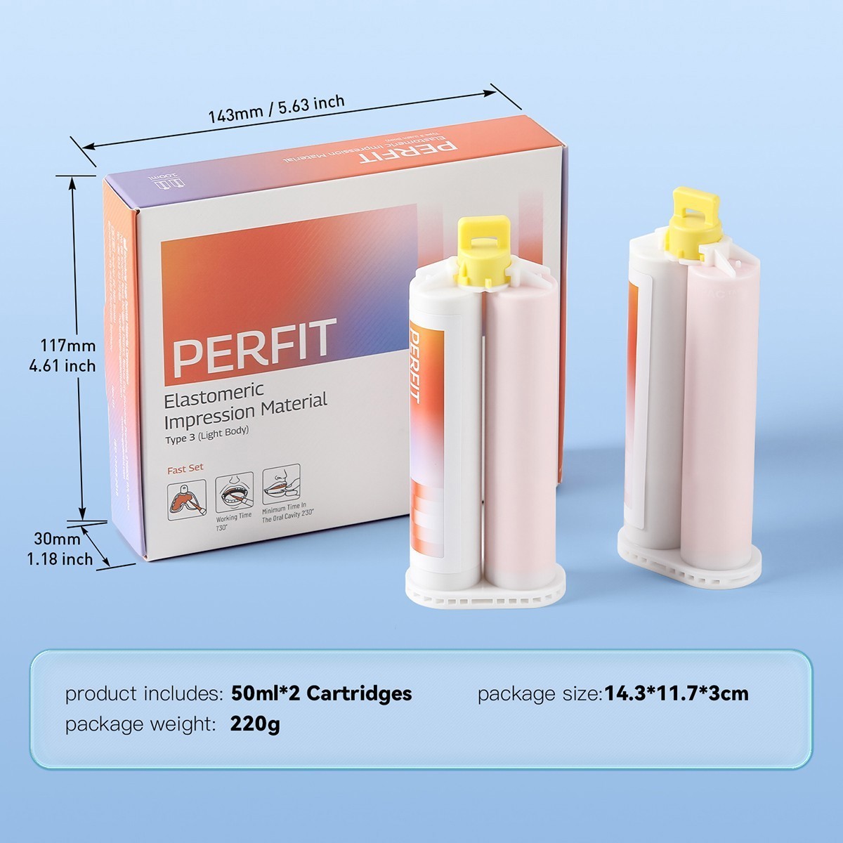 Dental Elastomeric Impression Putty Fast / Regular Set Soft Silicone Material