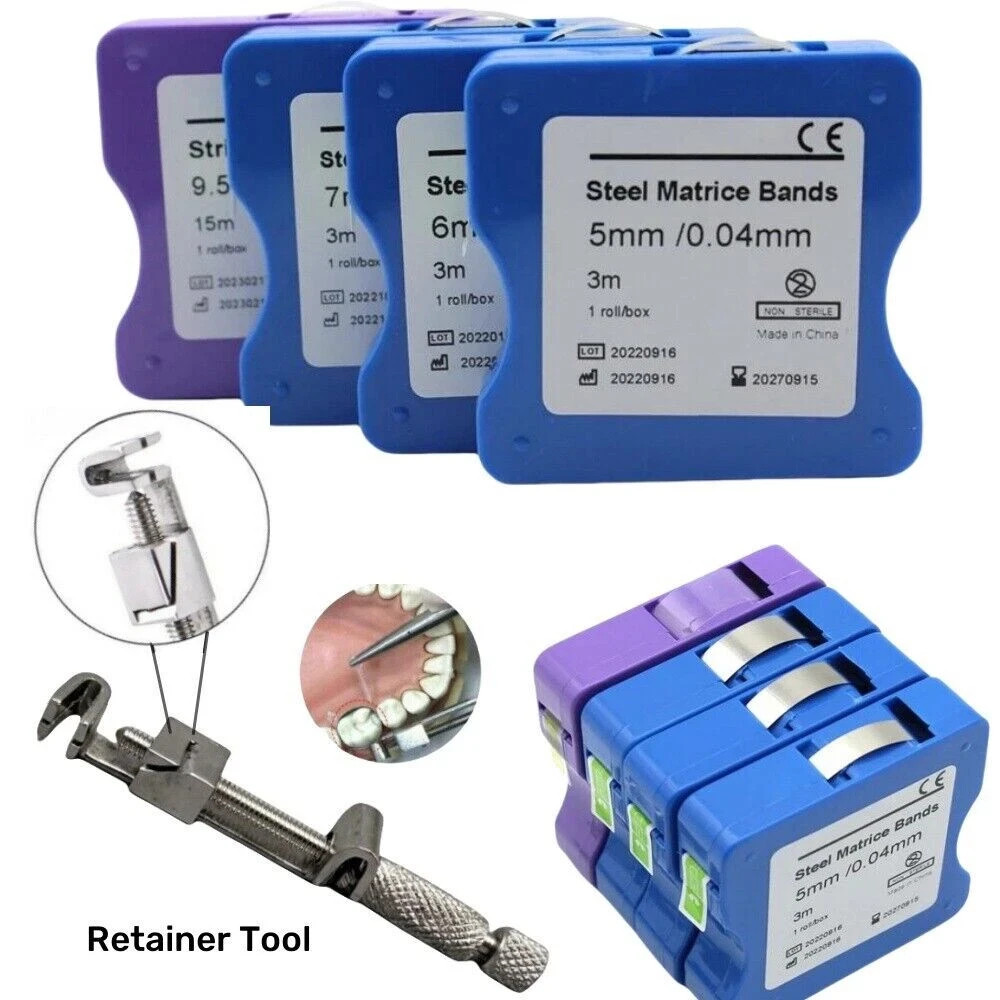 Dental Stainless Steel/Resin Light Cured Matrice Matrix Restoration Bands Strips