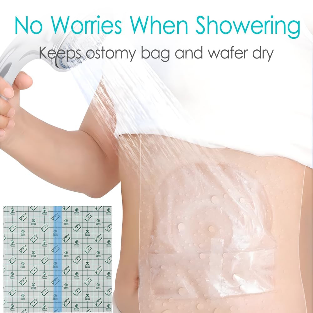 EaseCare Waterproof Ostomy Bag One Size, Cover(10″x12″, Pack of 7)
