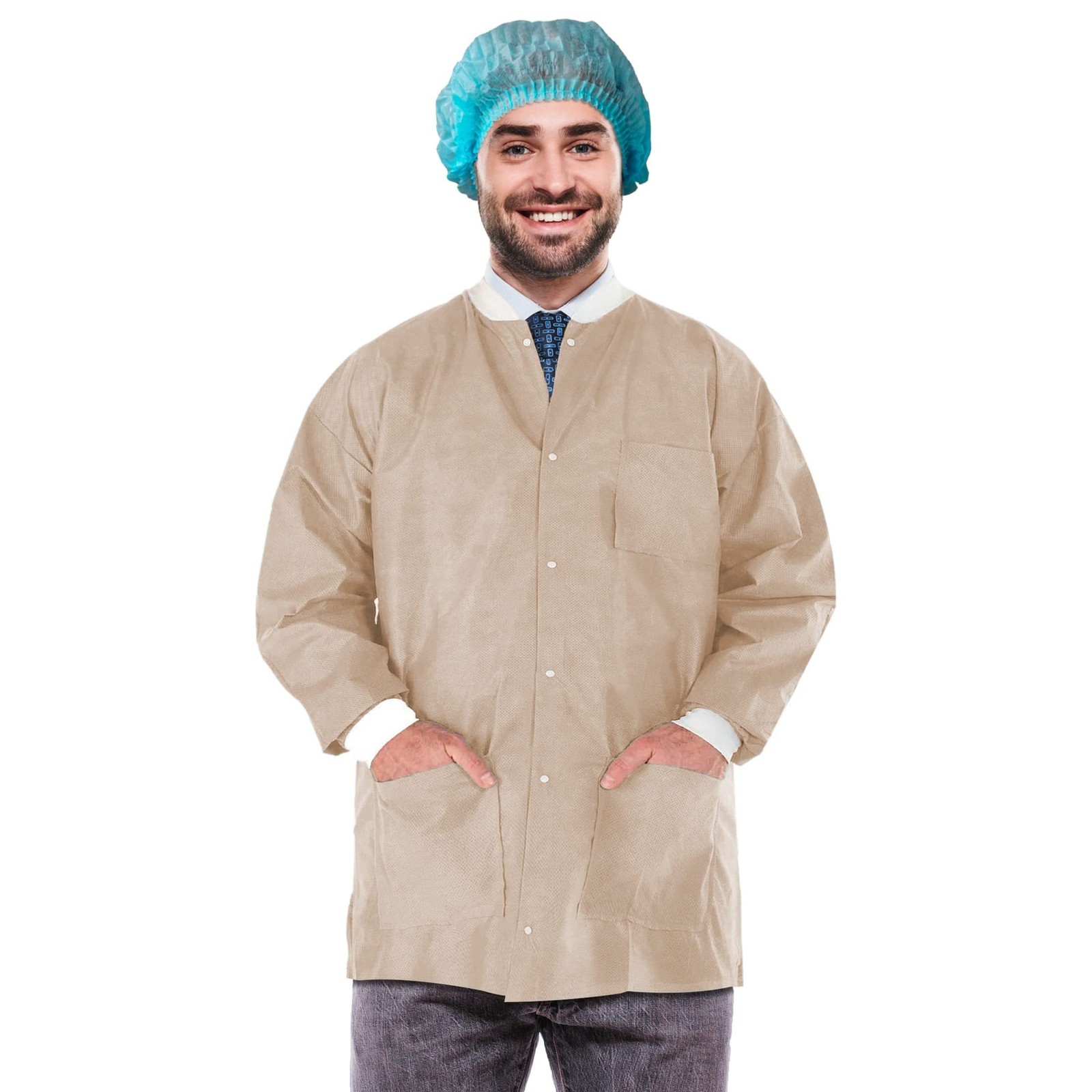 ValuMax 3630TNXL ExtraSafe Lab Jackets Hip Length Tan Extra Large 10/Pk