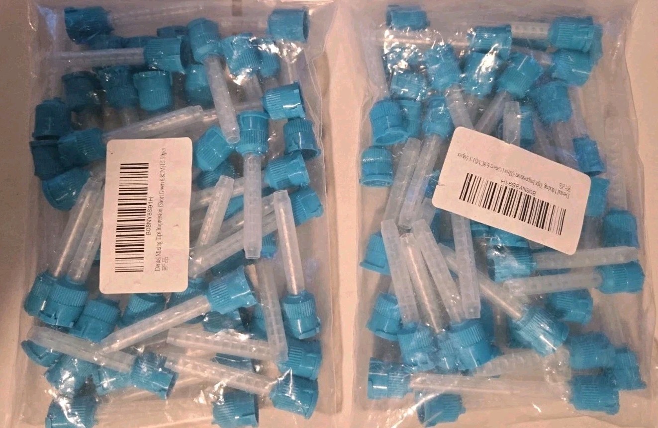 Lot Of 2 50 Packs Original Mixing Tips New 100 tips Teal Two 50 bags Count