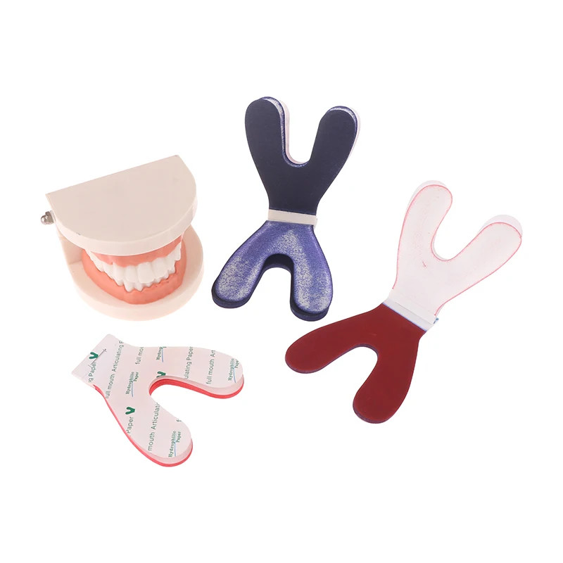 2book/Box Disposable Dental Articulating Paper Double Y Type Blue Red Bite Paper