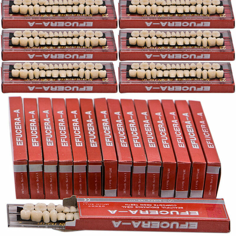 700Pcs Denture Shade A2 23# Acrylic Resin Dental False Teeth Upper Lower Full