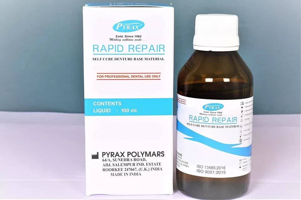 Dental Rapid Repair Self Cure Liquid 100ml & Powder 100gm (Pink) Same as Picture
