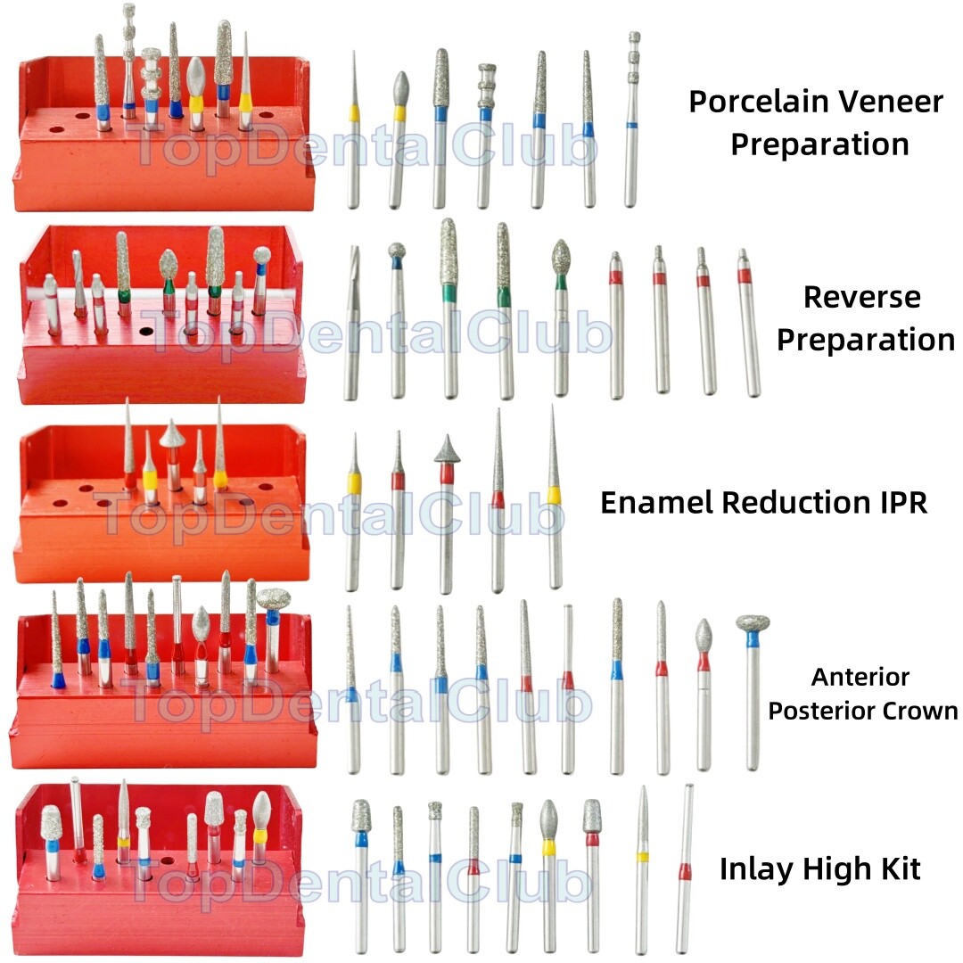 Dental Diamond Burs Drill For Polishing Cutting Porcelain Teeth Whole Set Kit