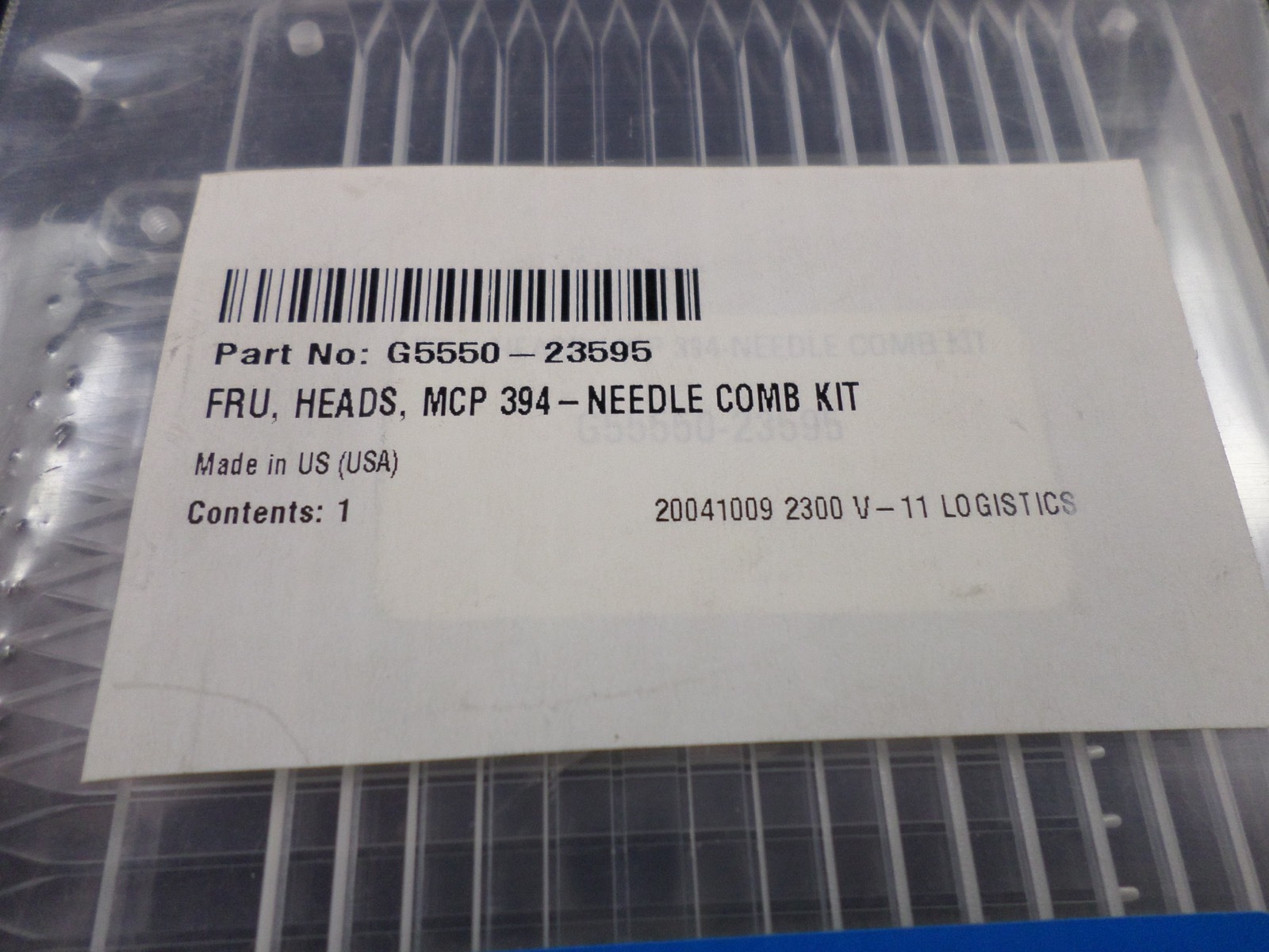 Agilent Technologies MCP 394 Needle Comb Kit Heads FRU G5550-23595