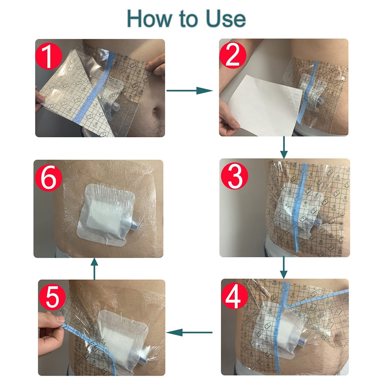 EaseCare Waterproof Ostomy Bag One Size, Cover(10″x12″, Pack of 7)