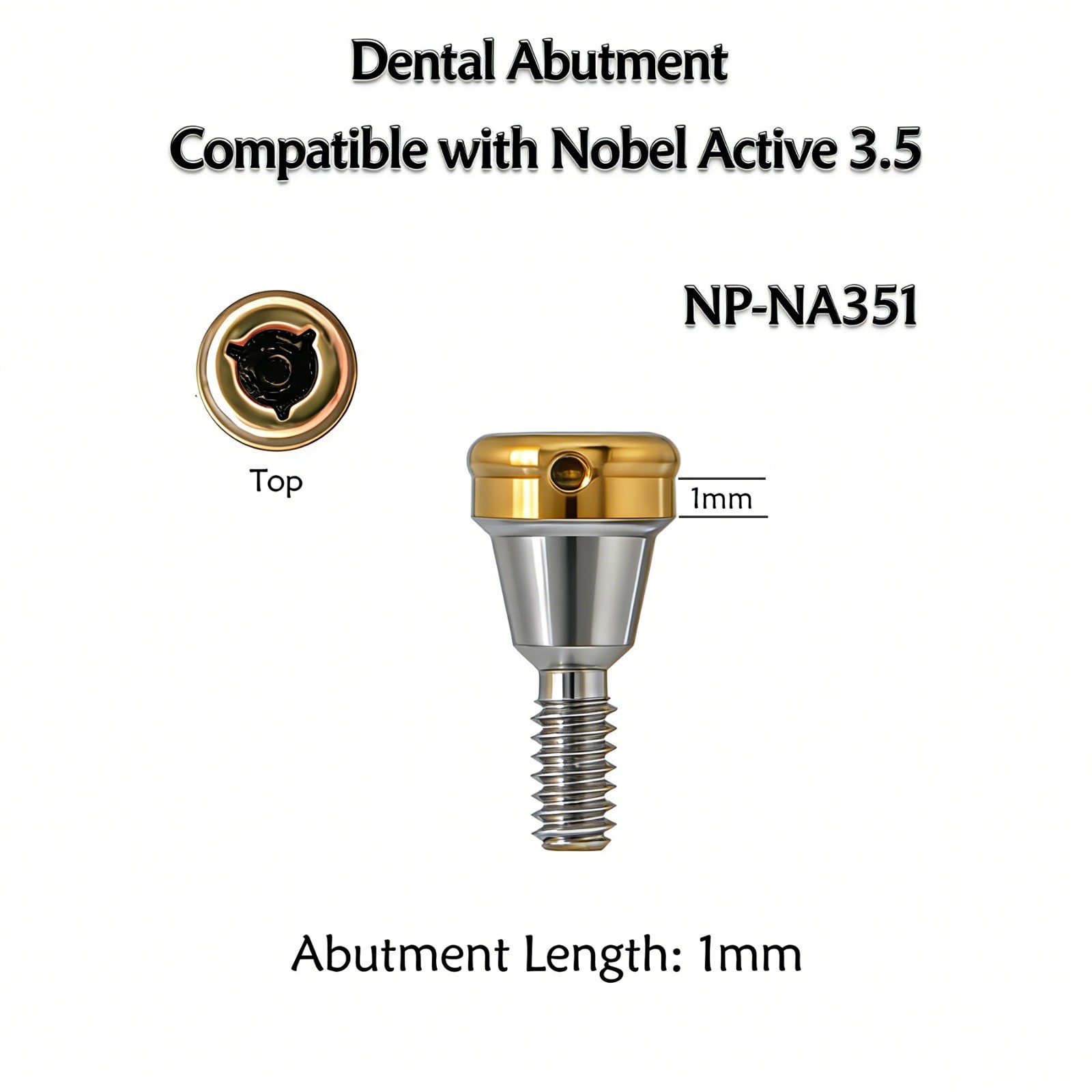 Zest Locator Anchor Abutment for NOBEL NobelActive Conical Connection NP 1-5mmGH