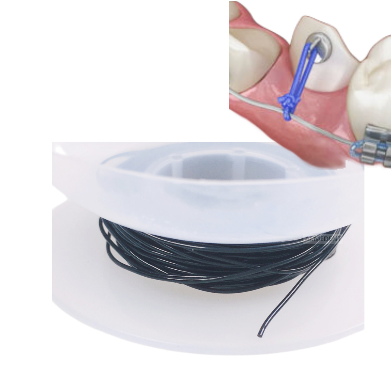 5Rolls Dental Orthodontic Elastic Wires Power Solid Thread Archwire 3Size 5Color