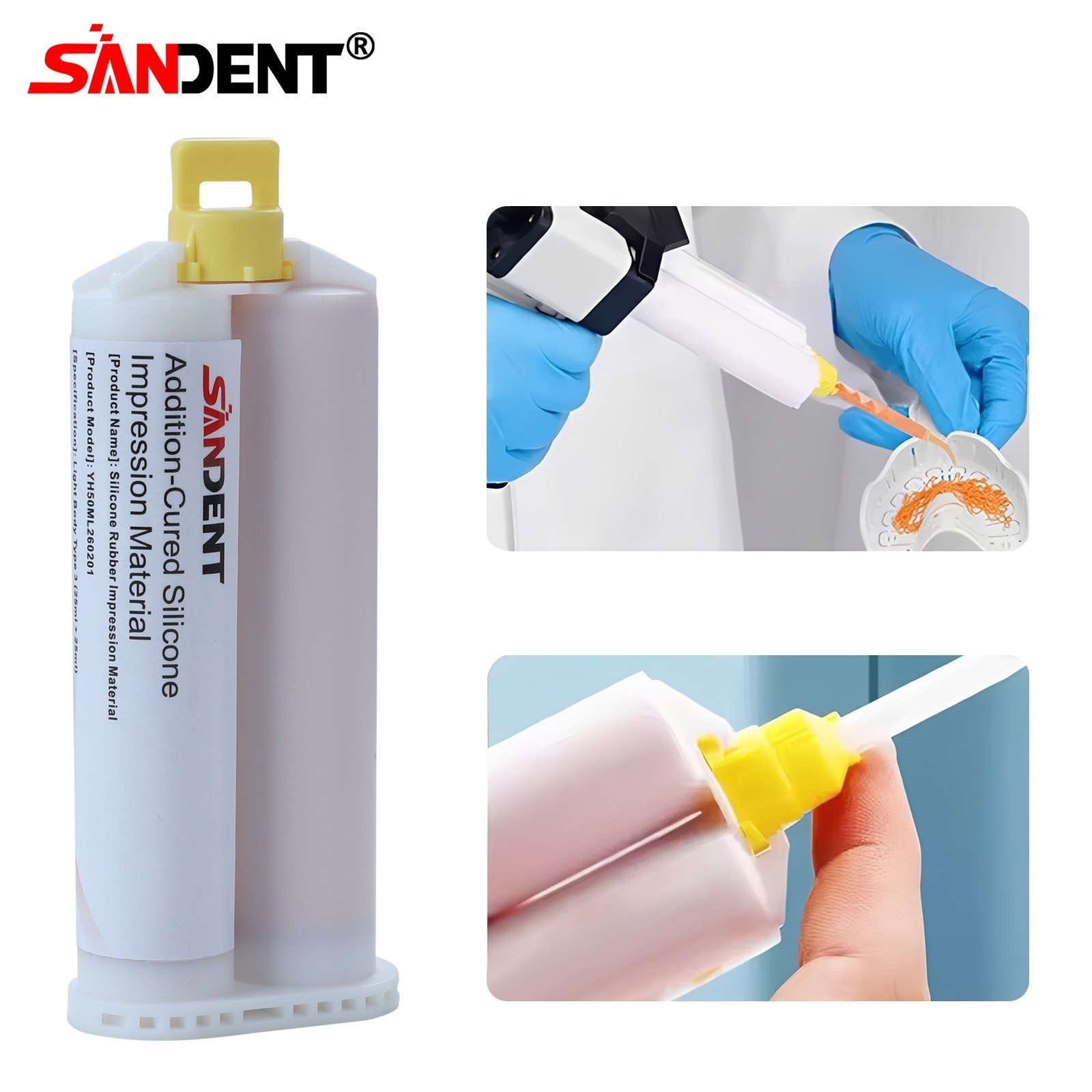 2pcs Dental Impression Material silicone Putty Set Light Body addition cured USA