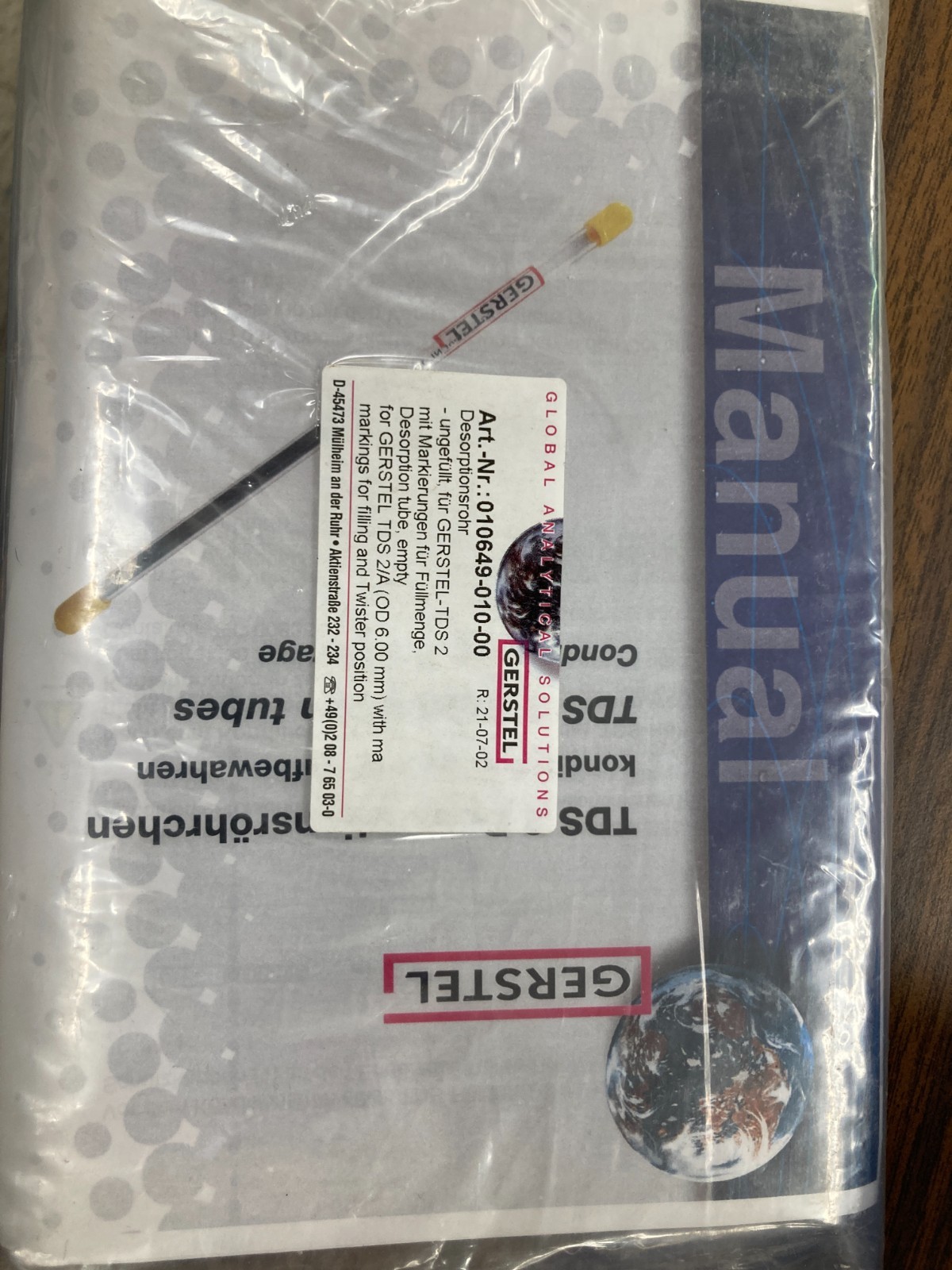 New Pack of 10 Gerstel empty desorption tubes for twisters, 010649-010-00