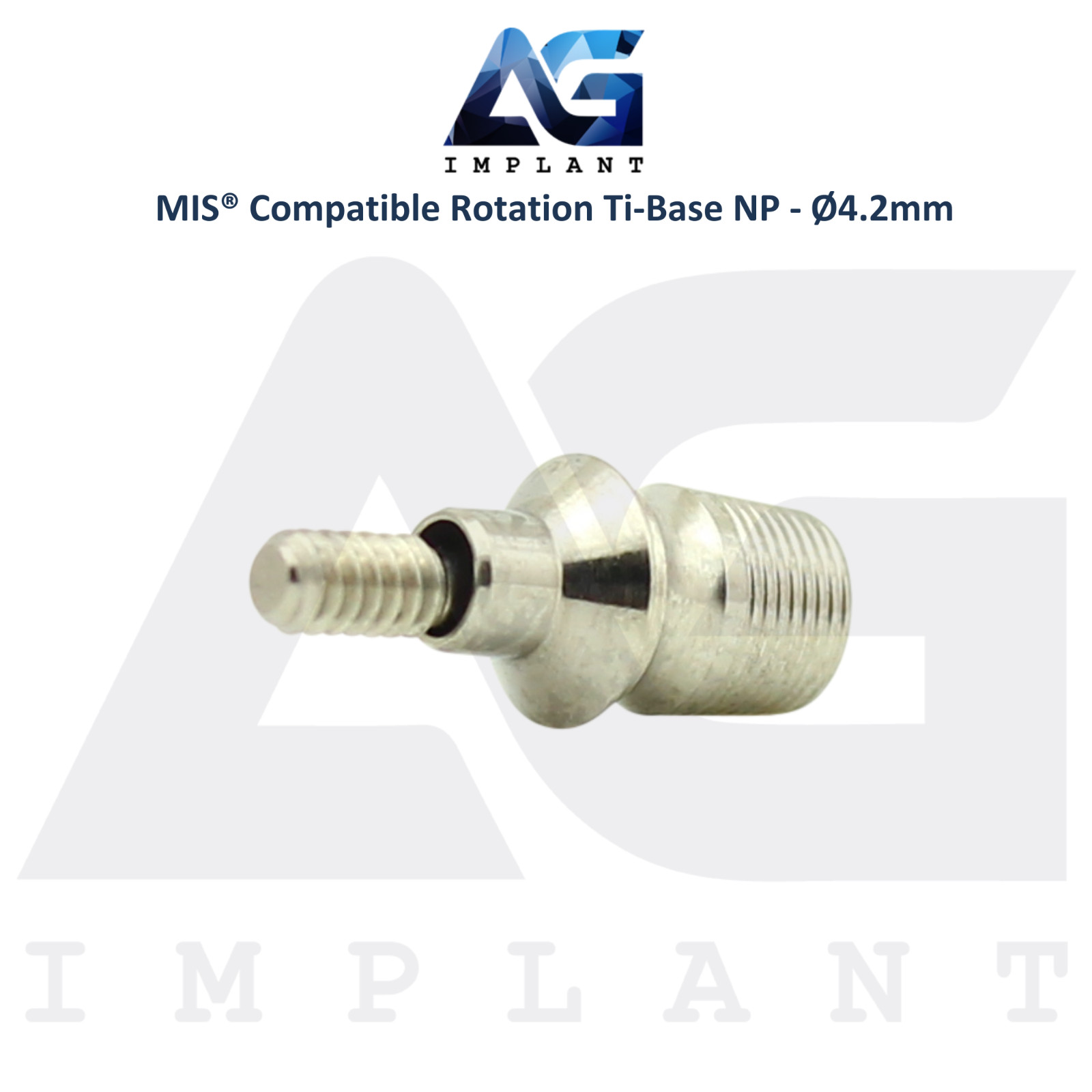 x10 Dental Ti-Base Rotation Ø4.2mm NP Compatible with MIS® Int Hex System 2.10mm
