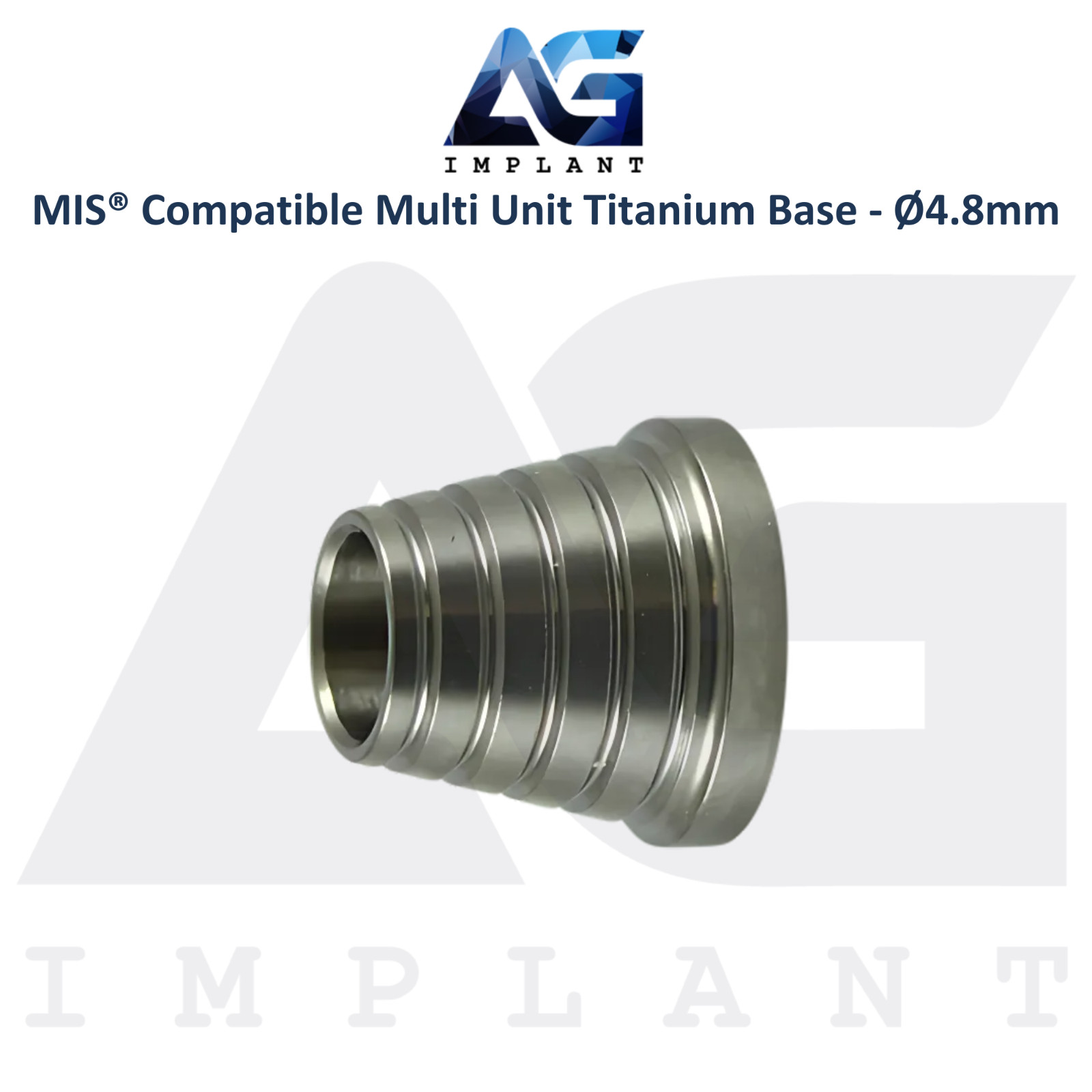Titanium Base Ø4.8mm MIS® Compatible Multi Unit Hex System Abutment Dental Lab