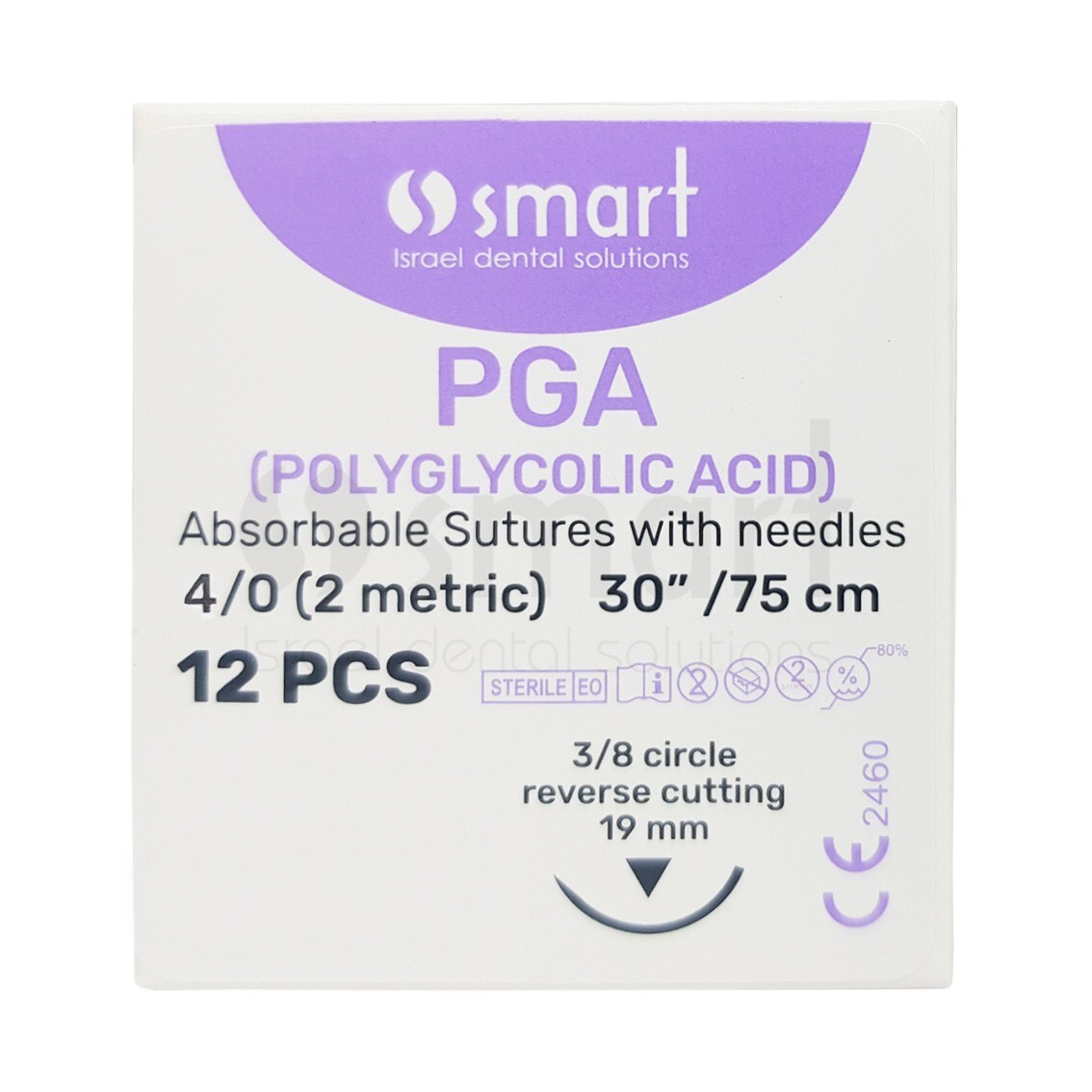 LOTx3 Dental and Veterinary PGA Absorbable surgical sutures with needles 4/0