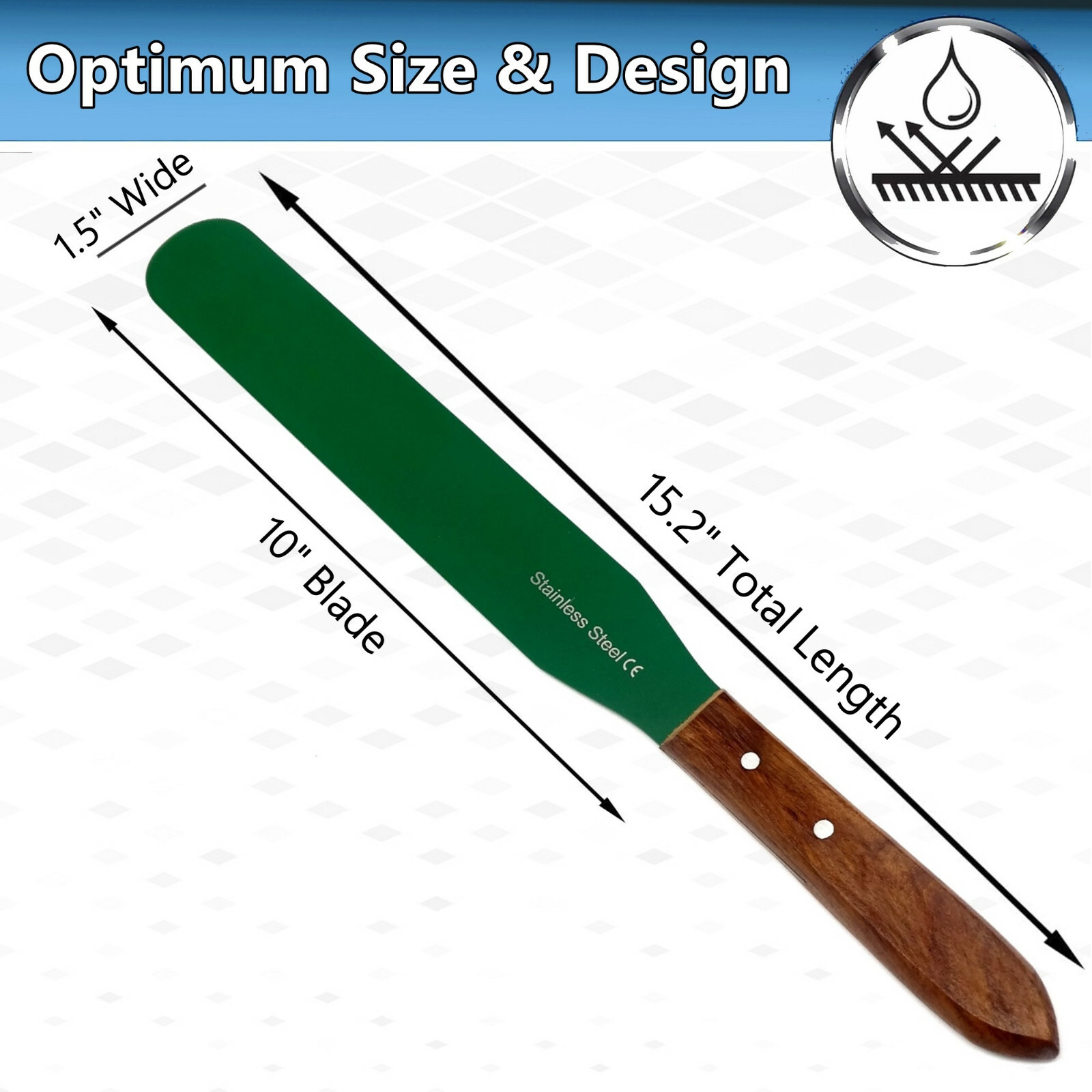 10” Lab Spatula PTFE Coated Non-stick Blades,Ergonomic Handle,Laboratory Tools