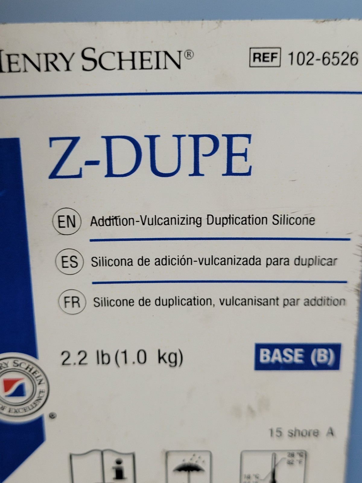 2.2lb Henry Schein Z-Dupe Base B Duplication Silicone 102-6526