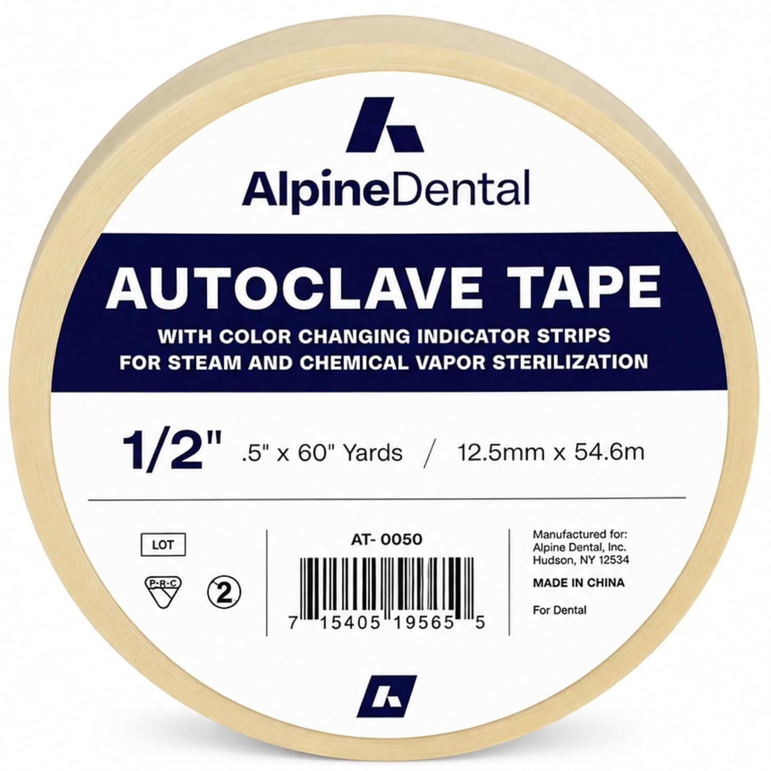 60 Yd. Roll of Autoclave Tape 1/2″ – Indicates Sterilization for Dental Tools…