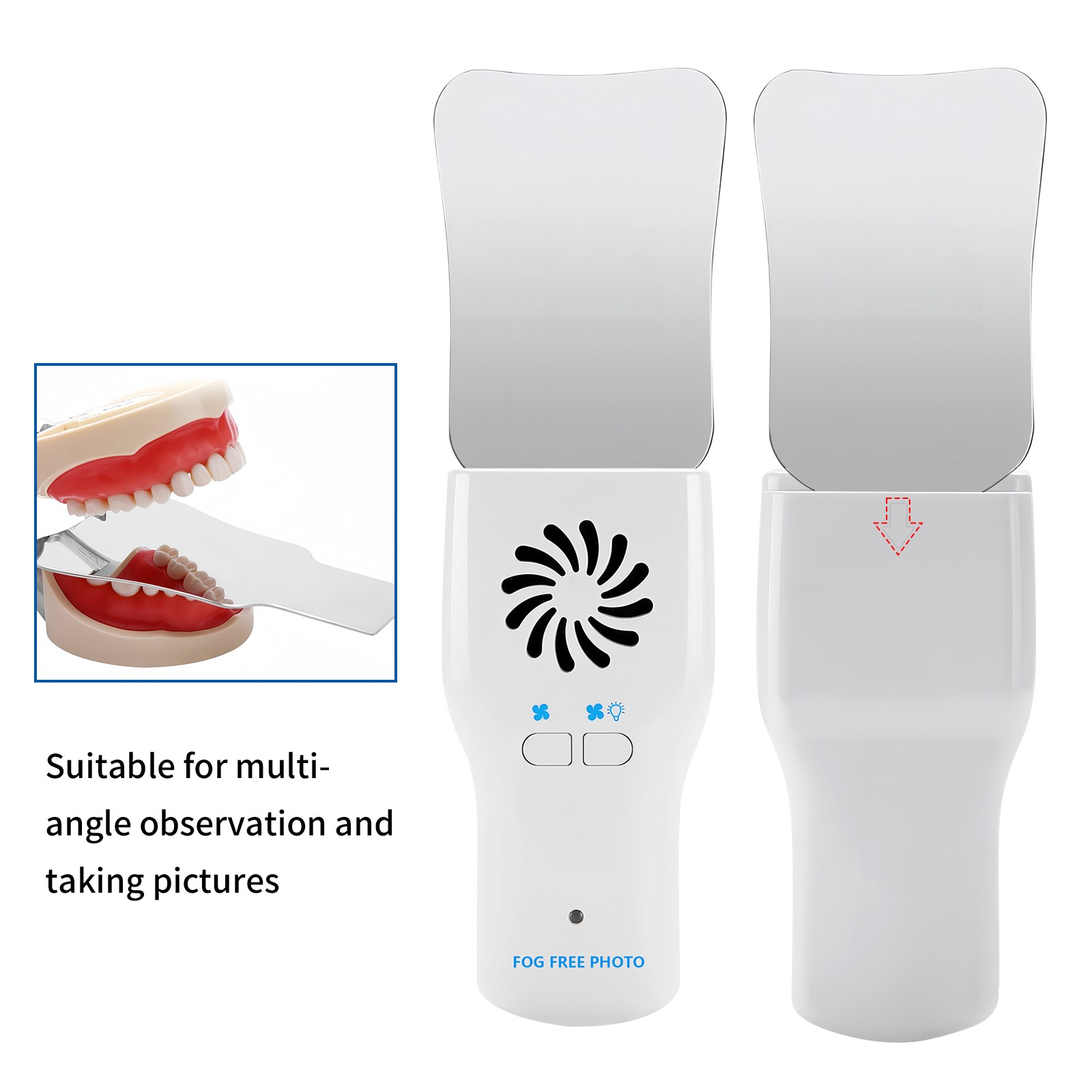 Dental Occlusal Mirror Fog Free LED Intra Oral Photo System 4 Mirrors Defogging
