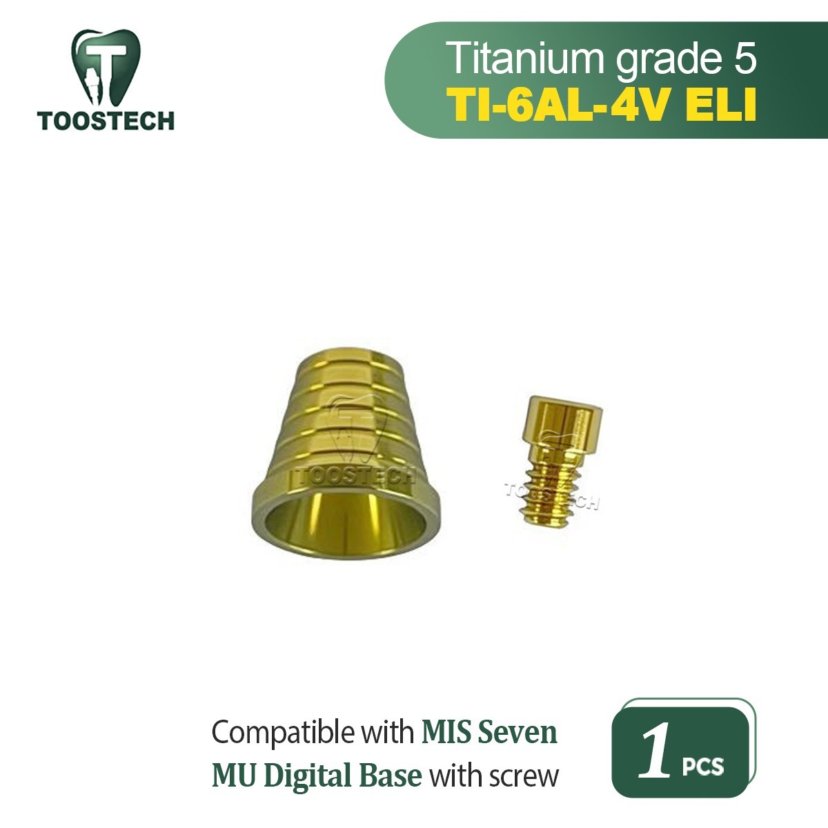 MU Titanium Digital Ti Base for Multi unit abutmen fits MIS Seven Non-engaging