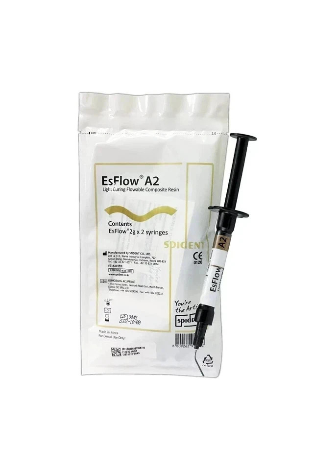 Spident EsFlow Light-Cured Dental Nano-Hybrid Resin Composit Flowable FAST SHIPI
