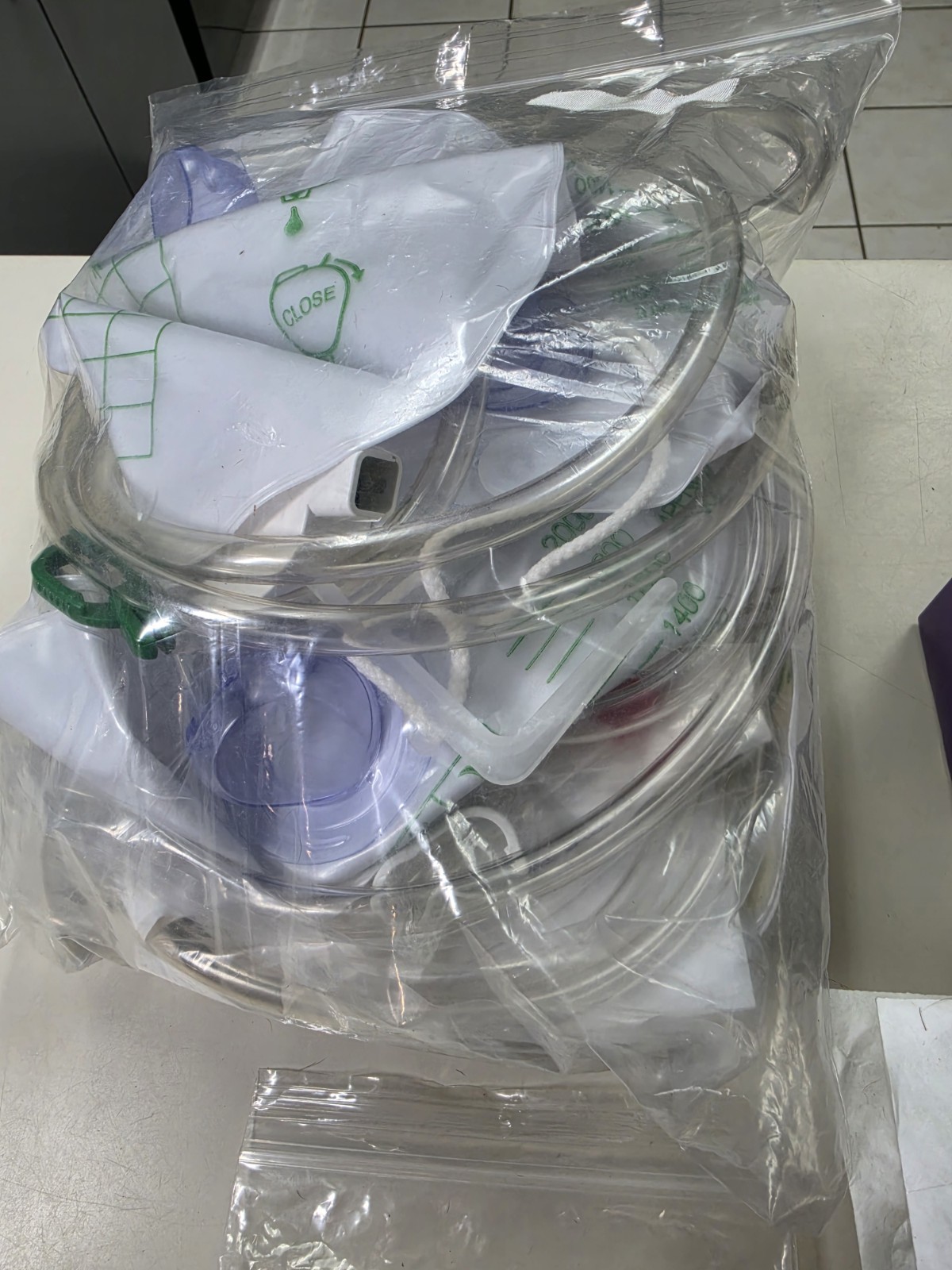 eakin Cohesive colonoscopy Seal Kit with Tubing and Drainage Bags for Internal
