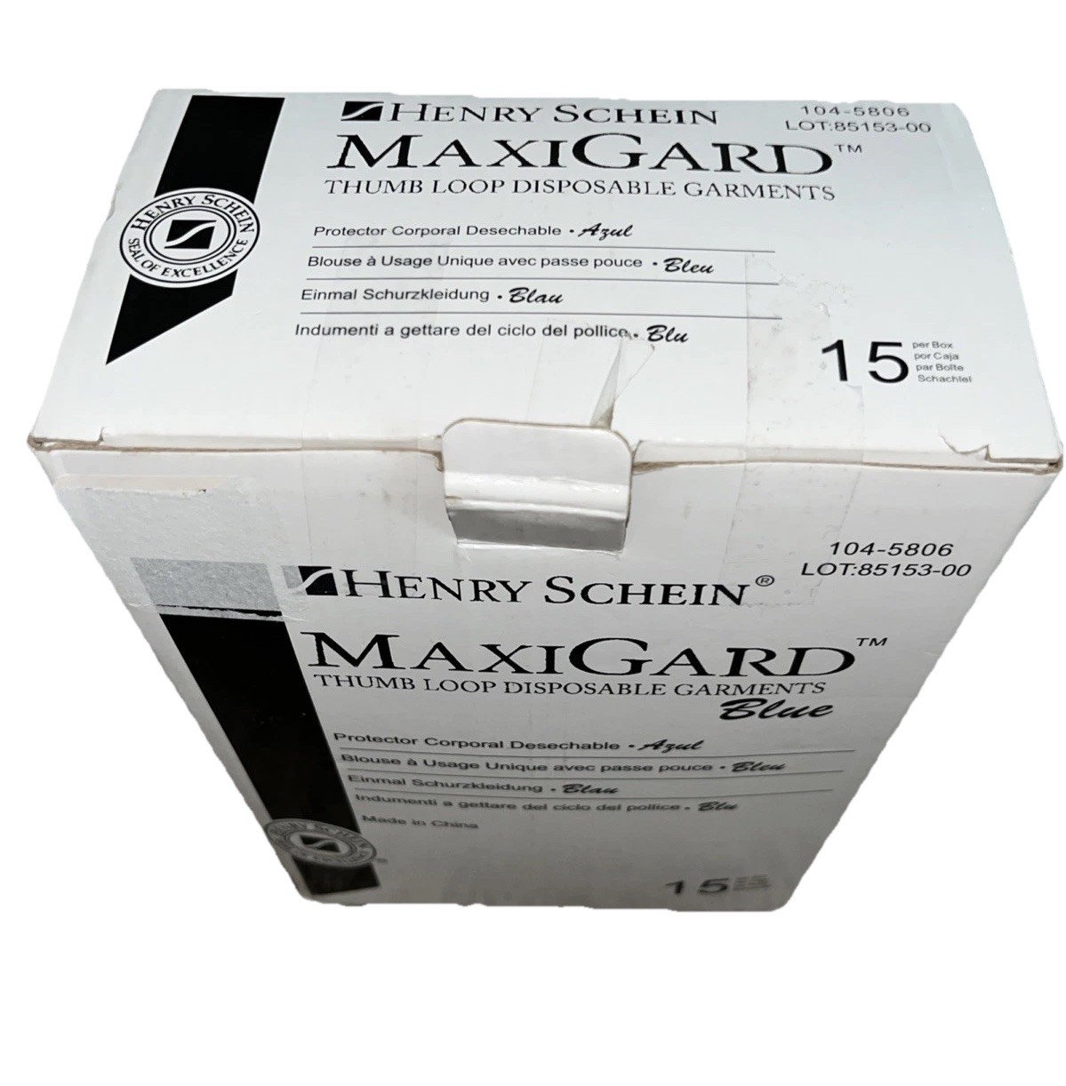 Henry Schein MaxiGard Blue Thumb Loop Disposable Garments -15 Blue 104-5806 H1