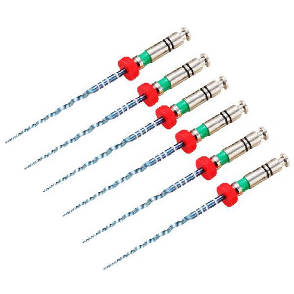 Vakker V Blue 25mm Taper 04 #35 NiTi Rotary Engine Files, 6/Pk. Green Color