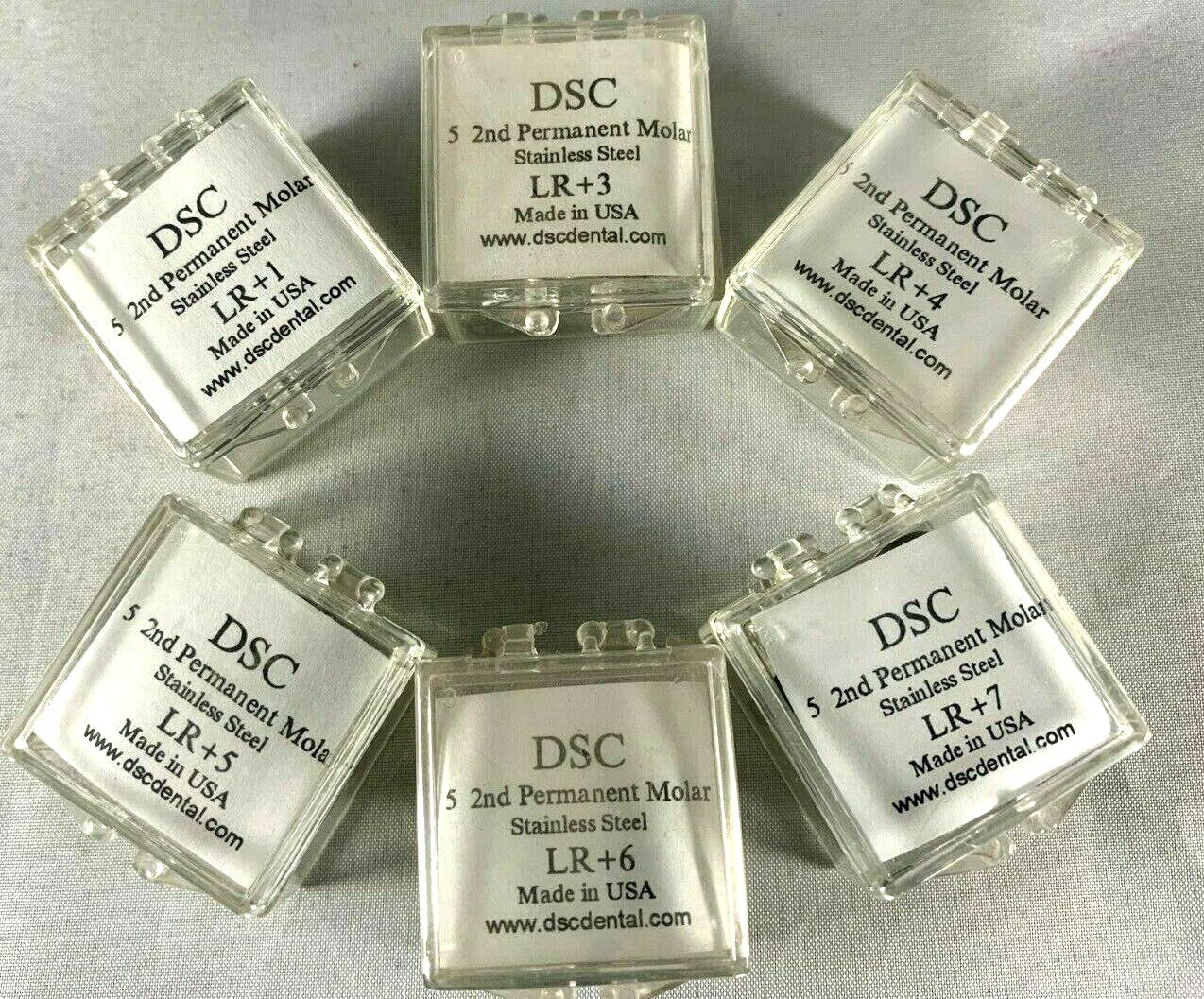 DSC Dental 2nd Permanent Molar Stainless Steel 5/Pk All sizes USA