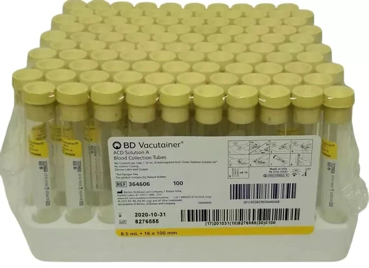 Branded ACD Solution A 8.5 mL Platelet Rich Plasma PRF 100 Tubes +++