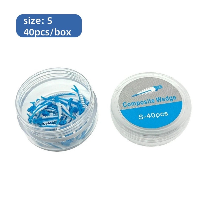 40Pcs/Box Dental Composite Interdental Wedges Plastic+Rubber Fixing Wedges