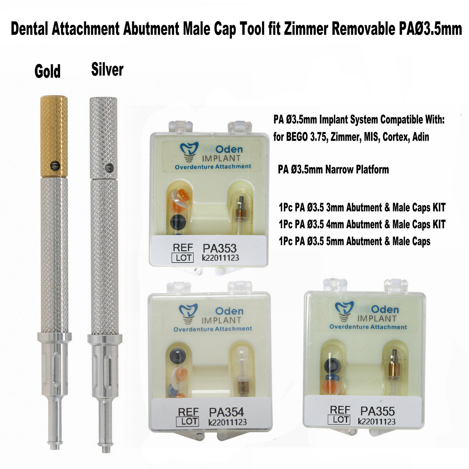 Dental Locator Attachment Abutment for Nobel Active/ITI/Zimmer/Hiossen/Straumann