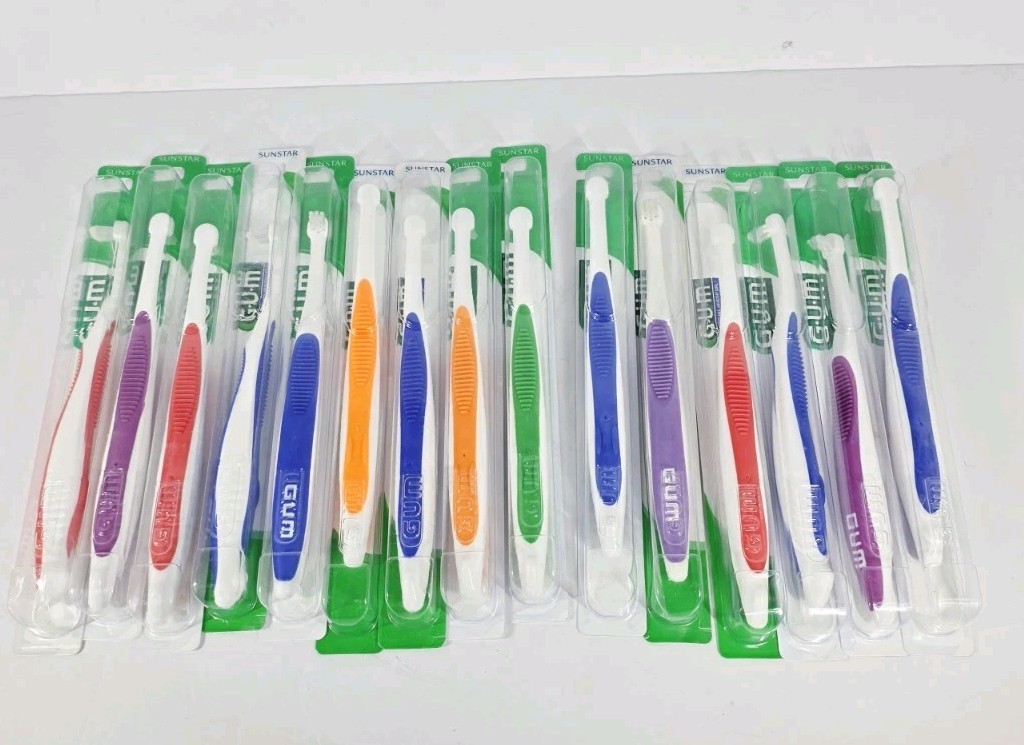 Sunstar 308PD End Tuft Toothbrush Small Tapered Head 15pk Assorted colors
