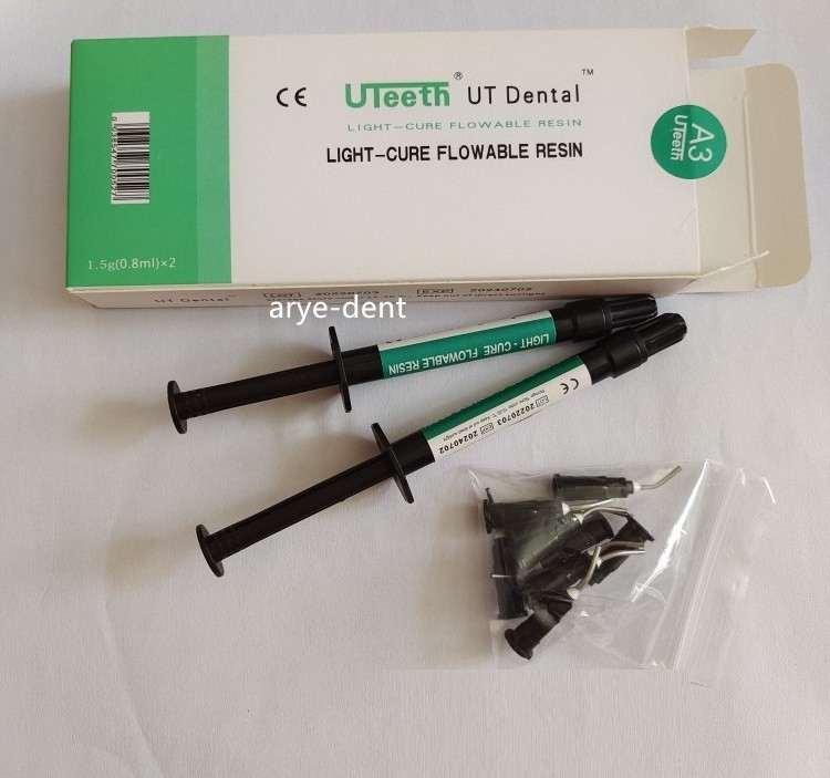 A1/A2/A3 Flowable Resin UT Dental Composite Light Cure 2 Syringe+10 Tips Kit